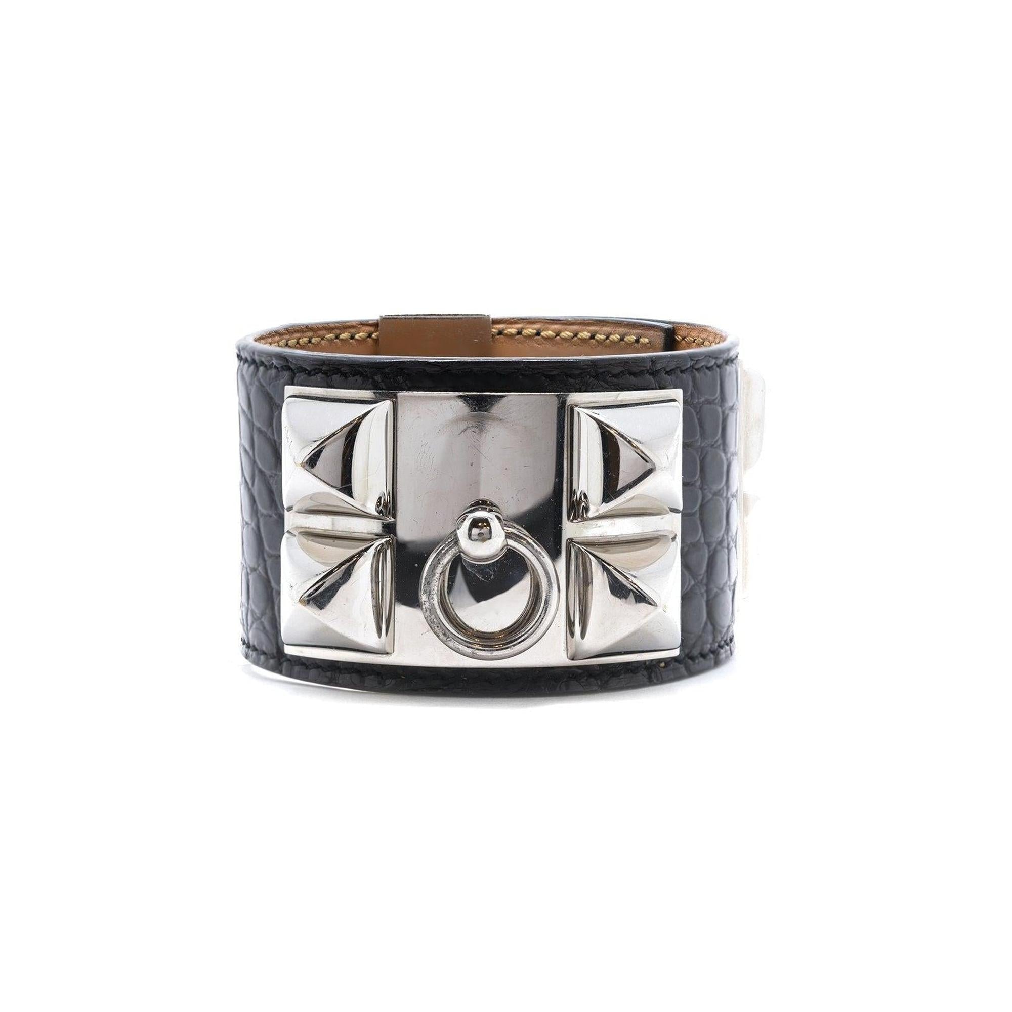 Hermes Alligator Collier de Chien Bracelet