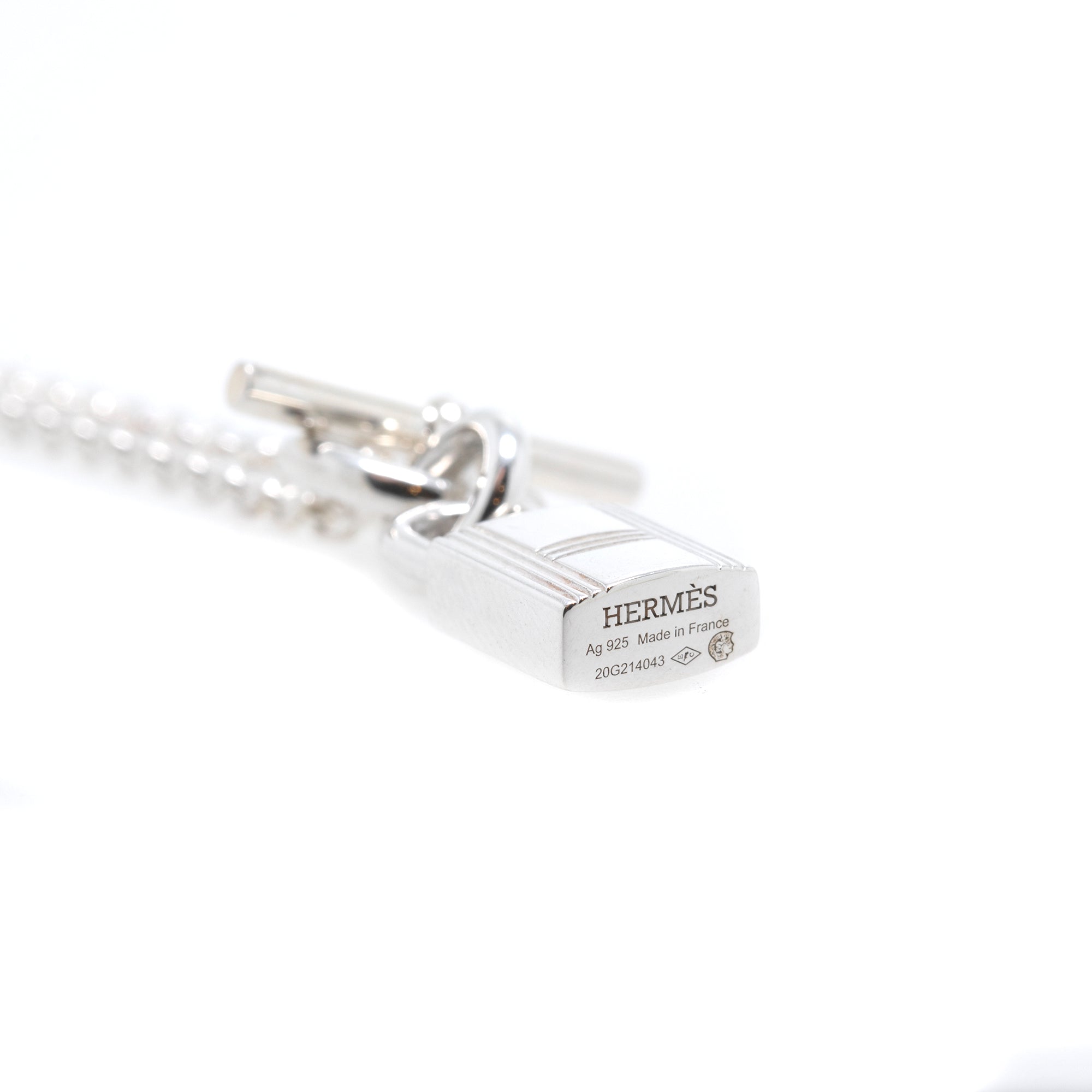 Hermes Amulettes Cadenas Pendant Necklace w/ Box