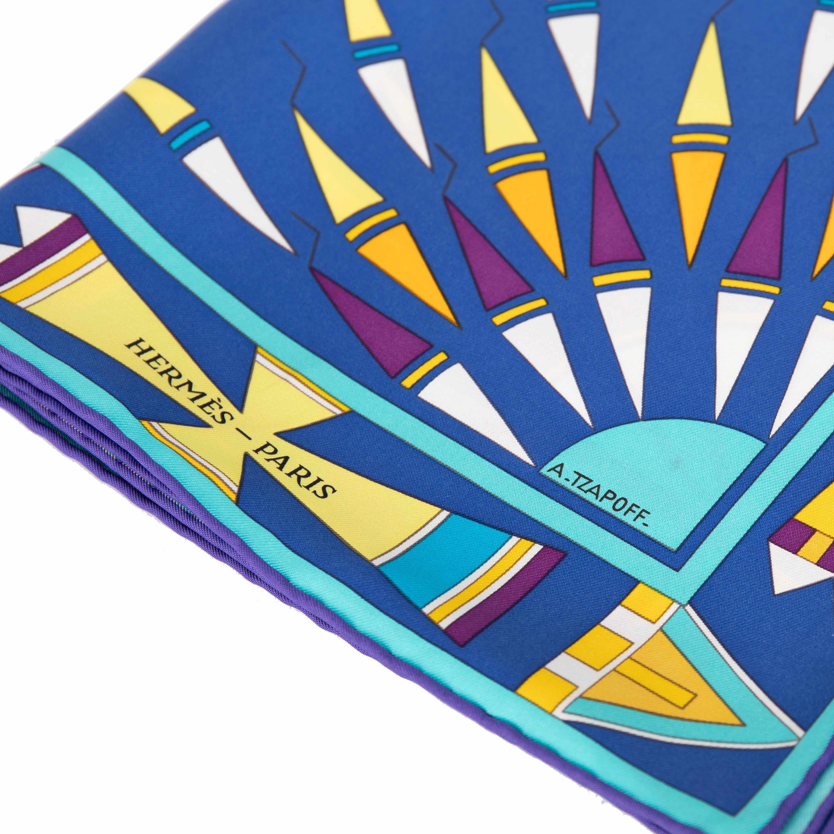 Hermes 'Apparat Des Plaines' Silk Scarf w/ Box