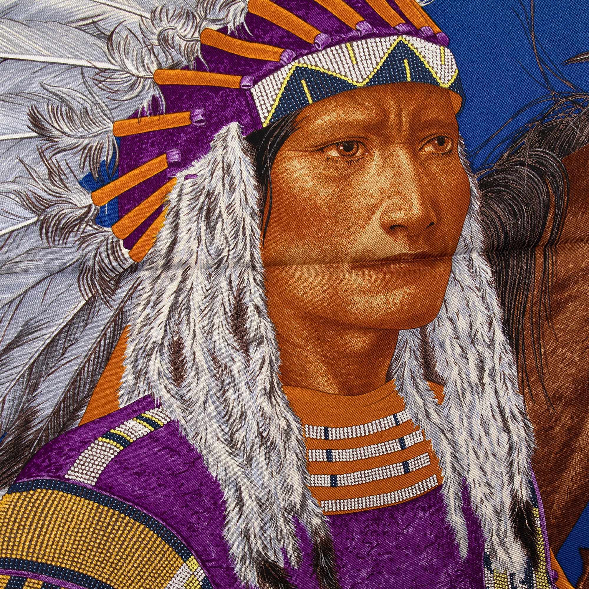 Hermes 'Apparat Des Plaines' Silk Scarf w/ Box