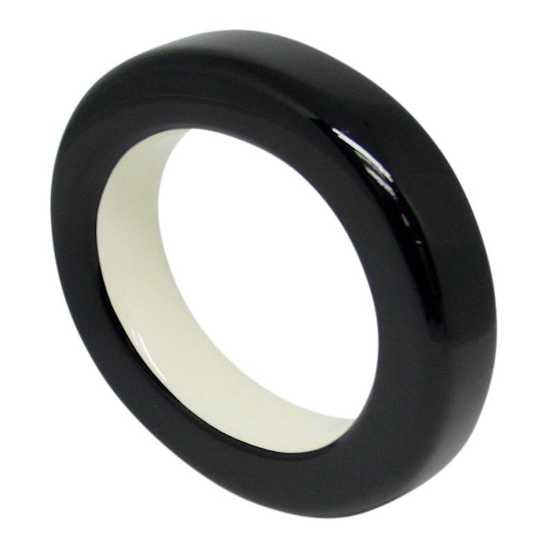 Hermes Ariodante Black Lacquered Wood Bangle
