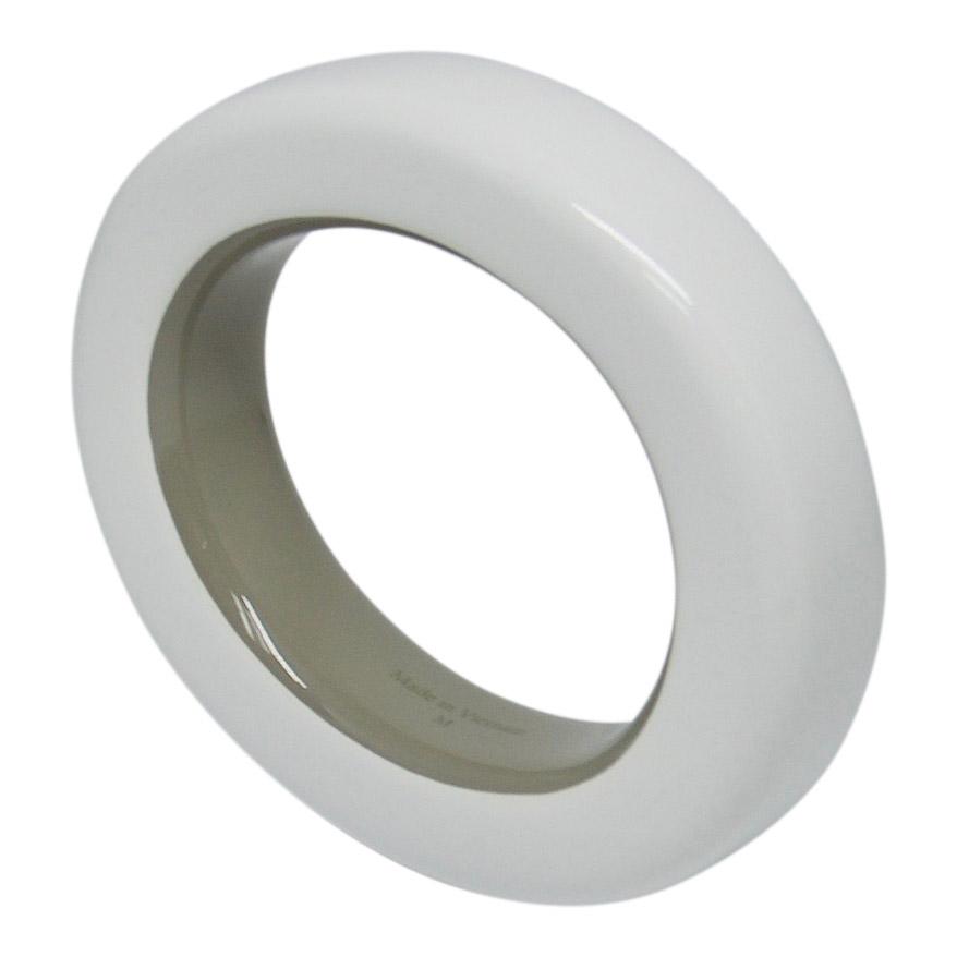 Hermes Ariodante White Lacquered Wood Bangle