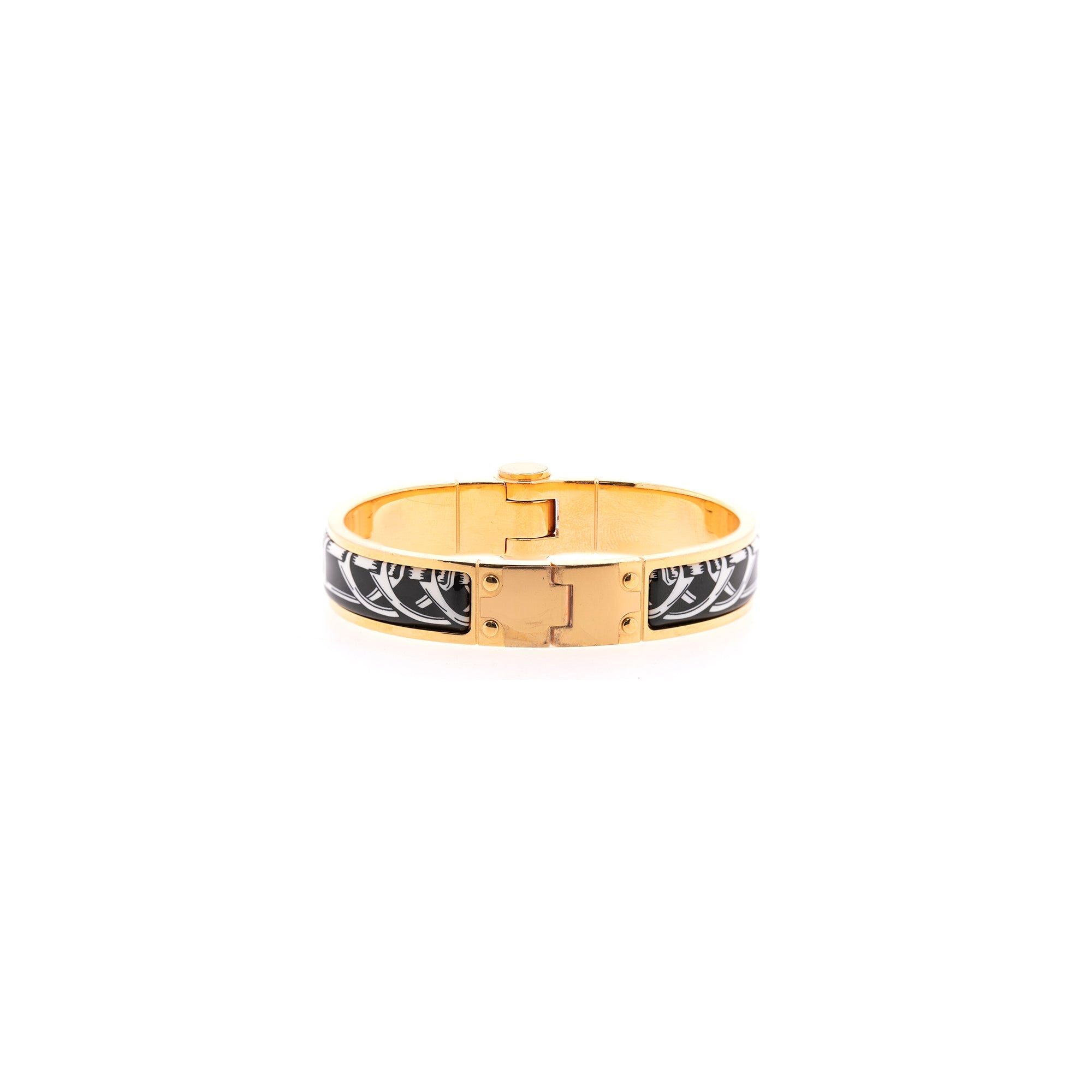 Hermes Balades Equestres Hinged Enamel Bracelet