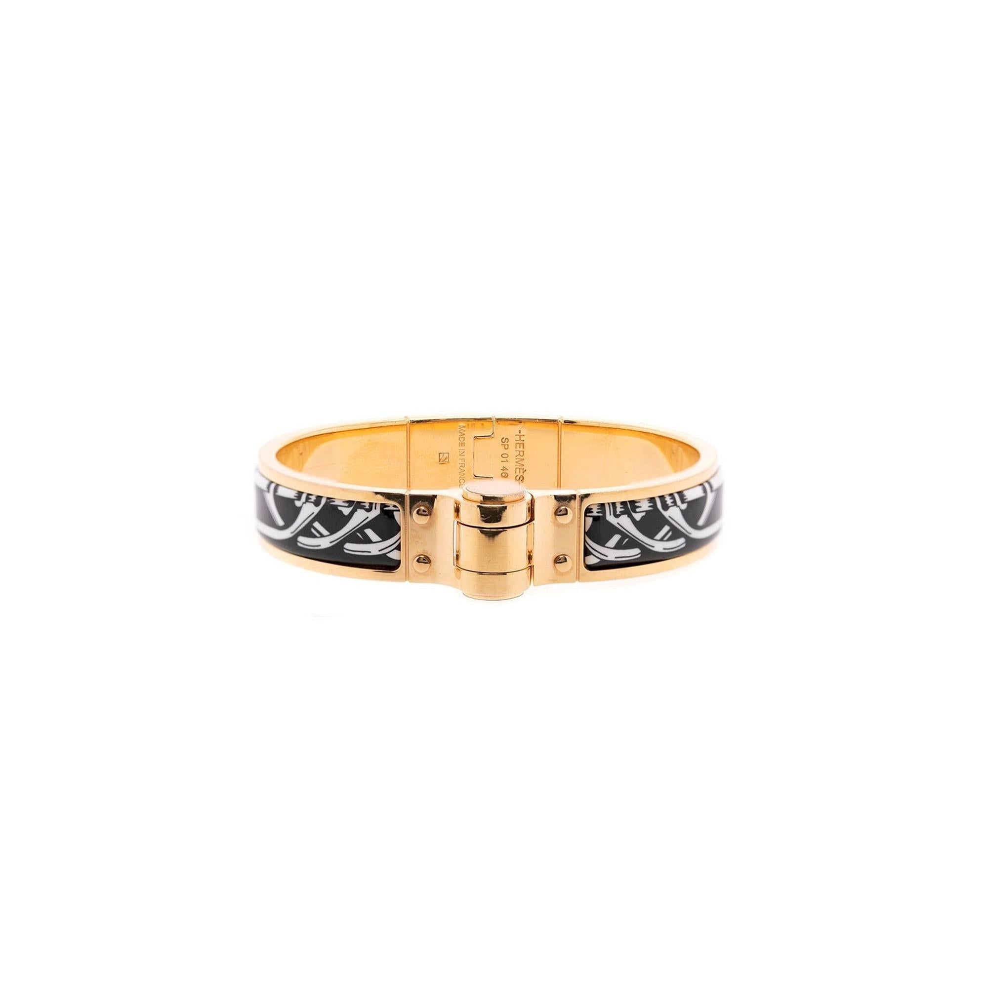 Hermes Balades Equestres Hinged Enamel Bracelet