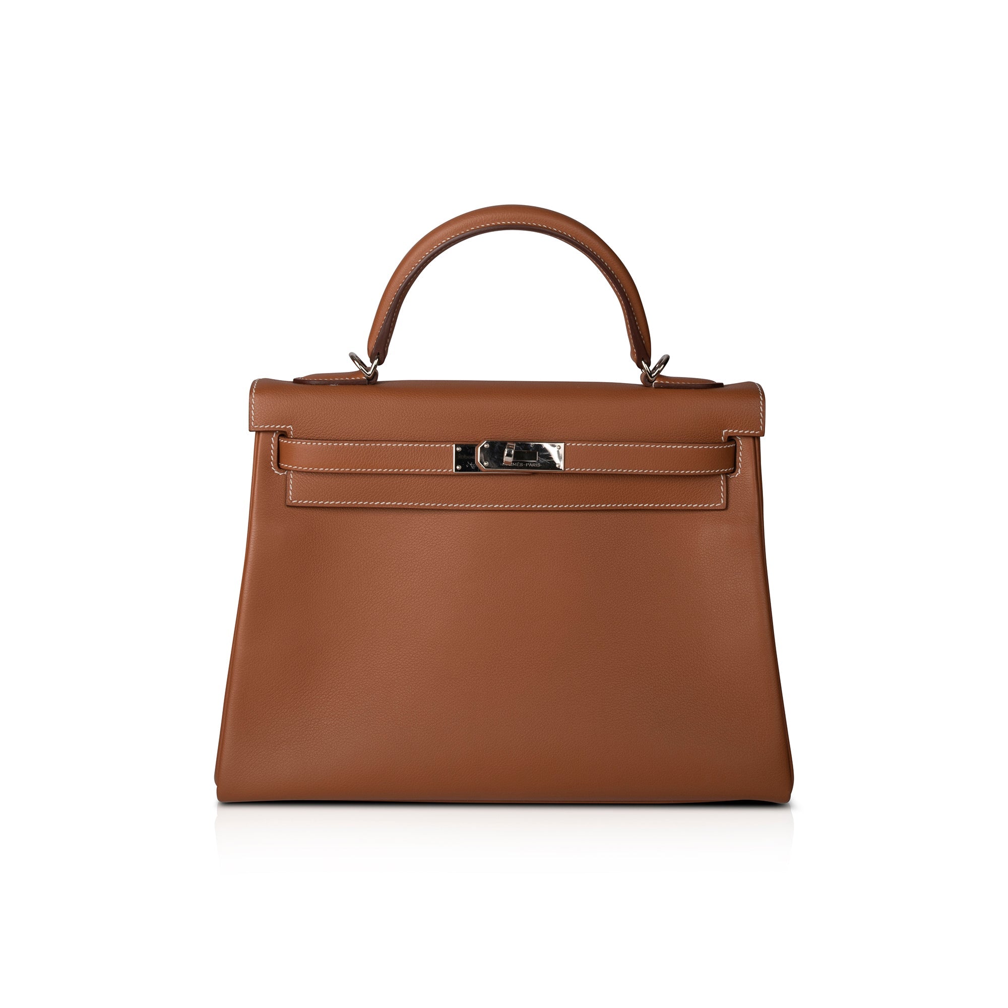 Hermes Barenia Kelly Retourne 32 w/ Wide Kelly Strap & Box