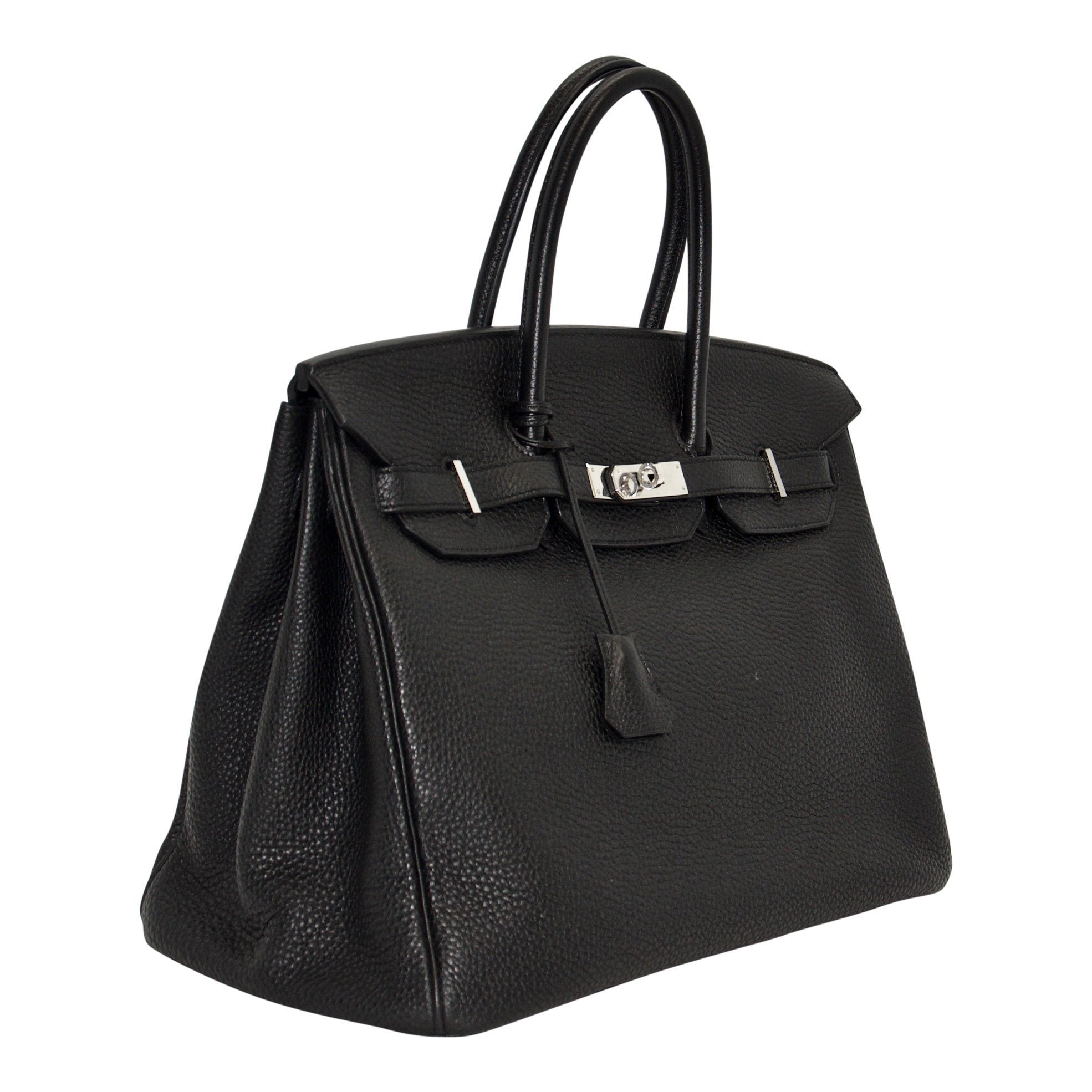 Hermes Black Clemence Birkin 35