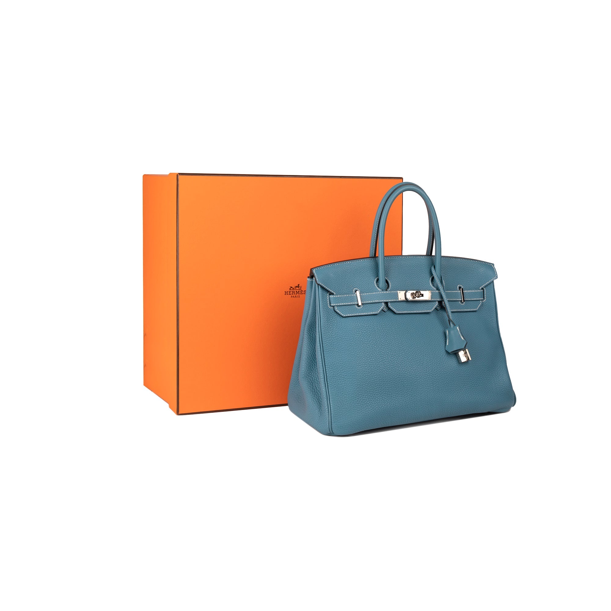 Hermes Bleu Jean Togo Birkin 35 w/ Box