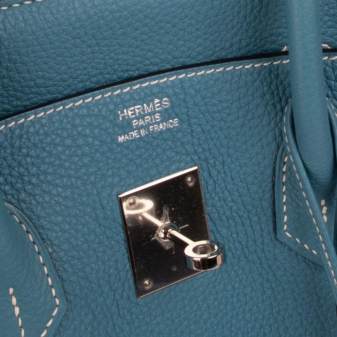 Hermes Bleu Jean Togo Birkin 35 w/ Box