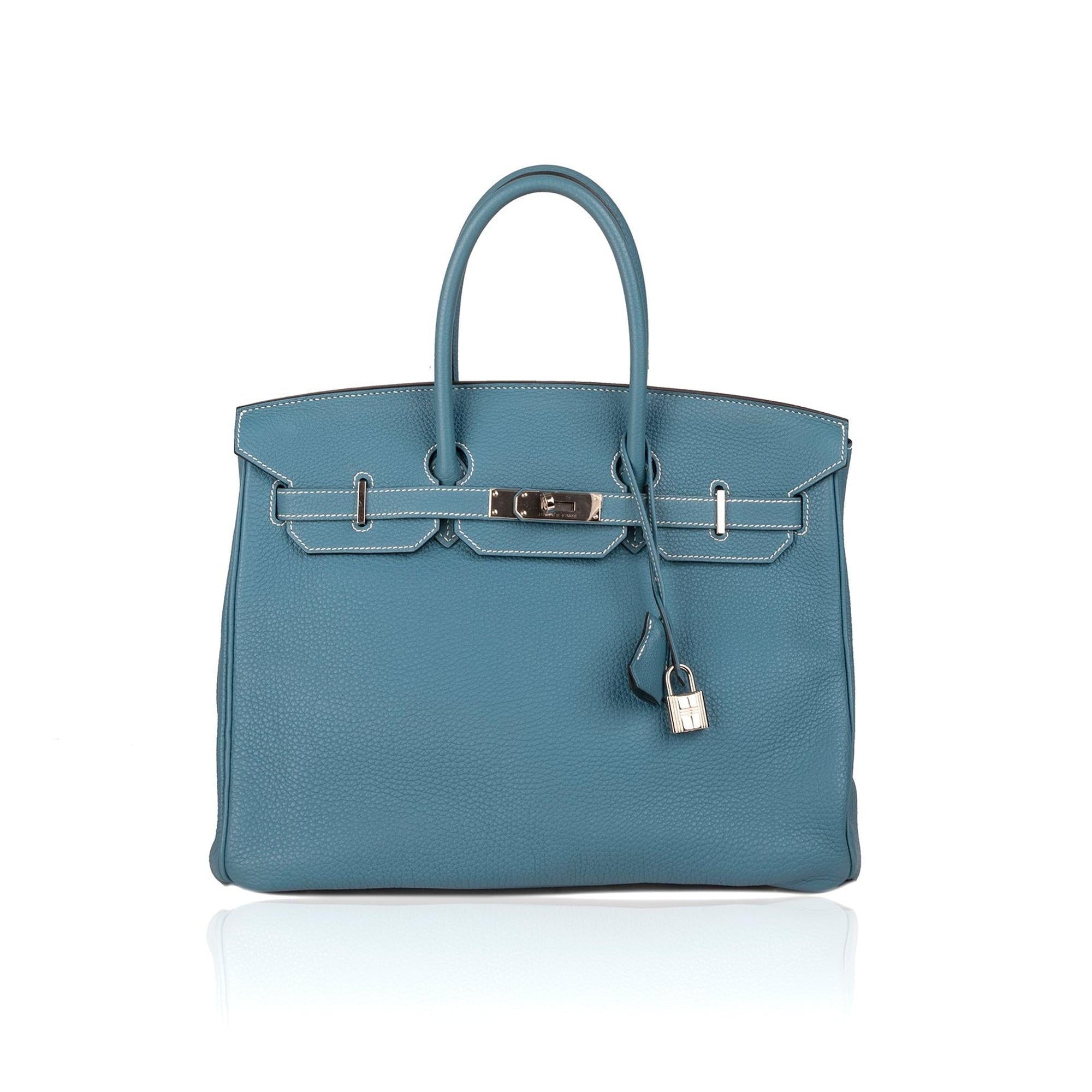 Hermes Bleu Jean Togo Birkin 35 w/ Box