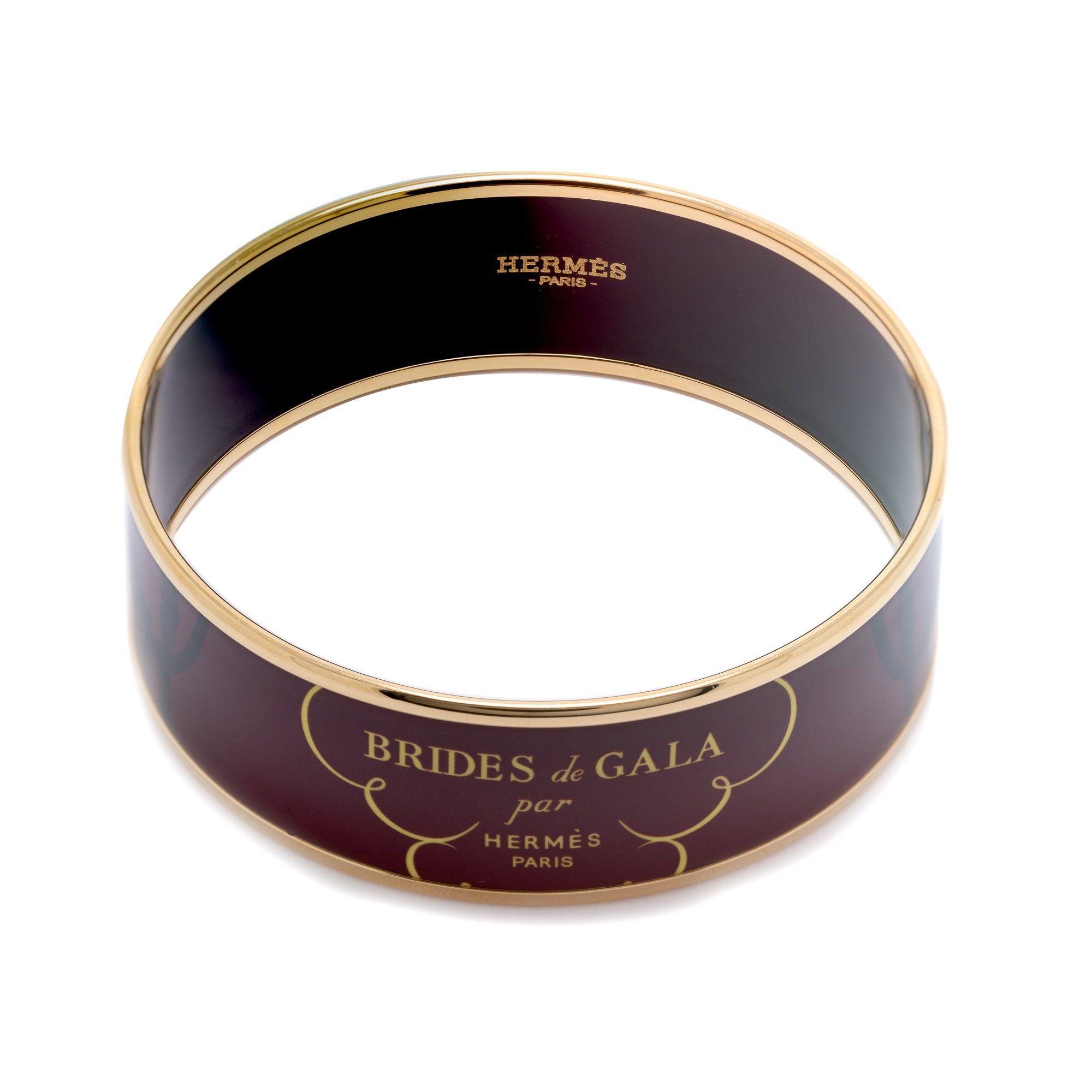 Hermes Brides De Gala Wide Enamel Bangle Bracelet
