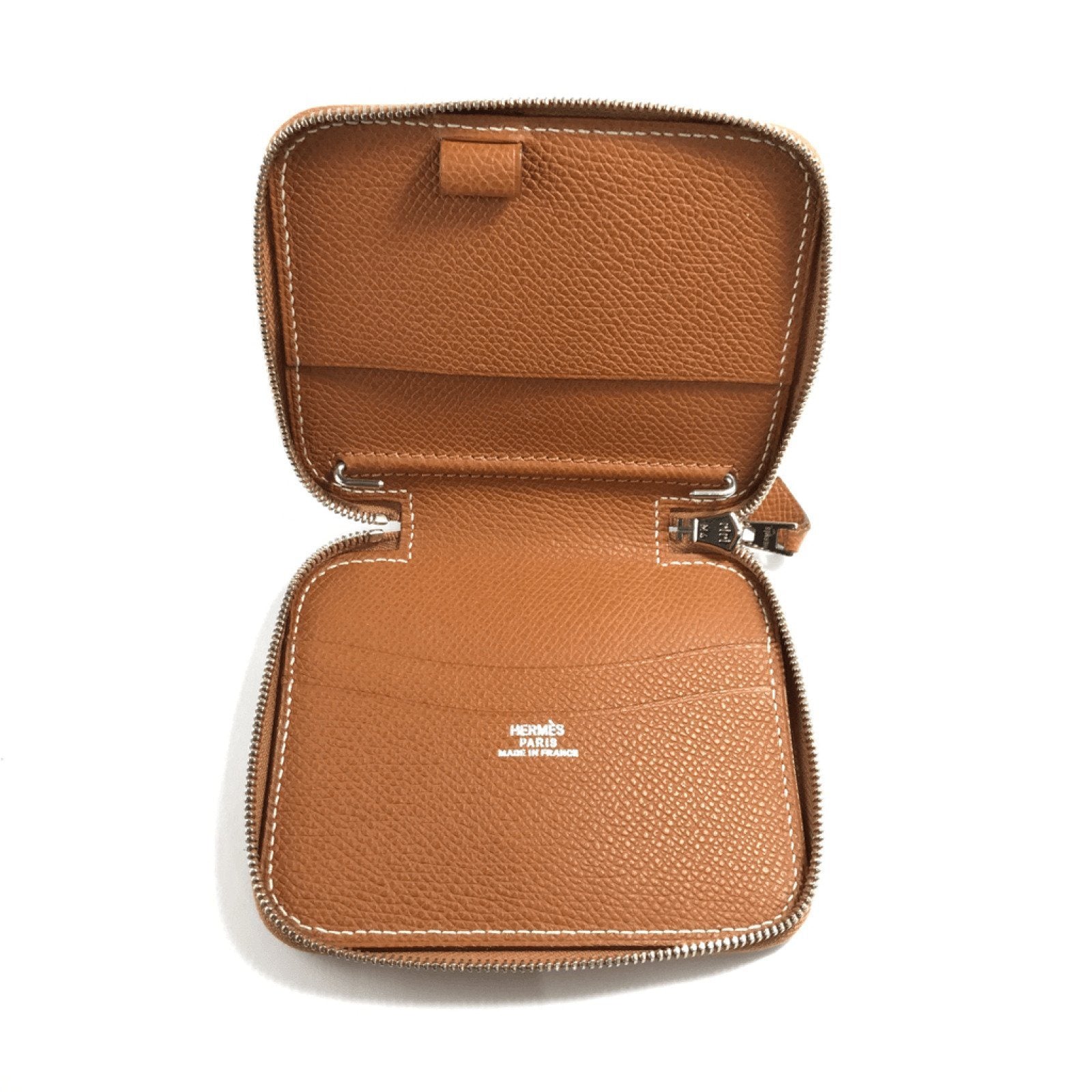 Hermes Brown Zip Around Card Holder