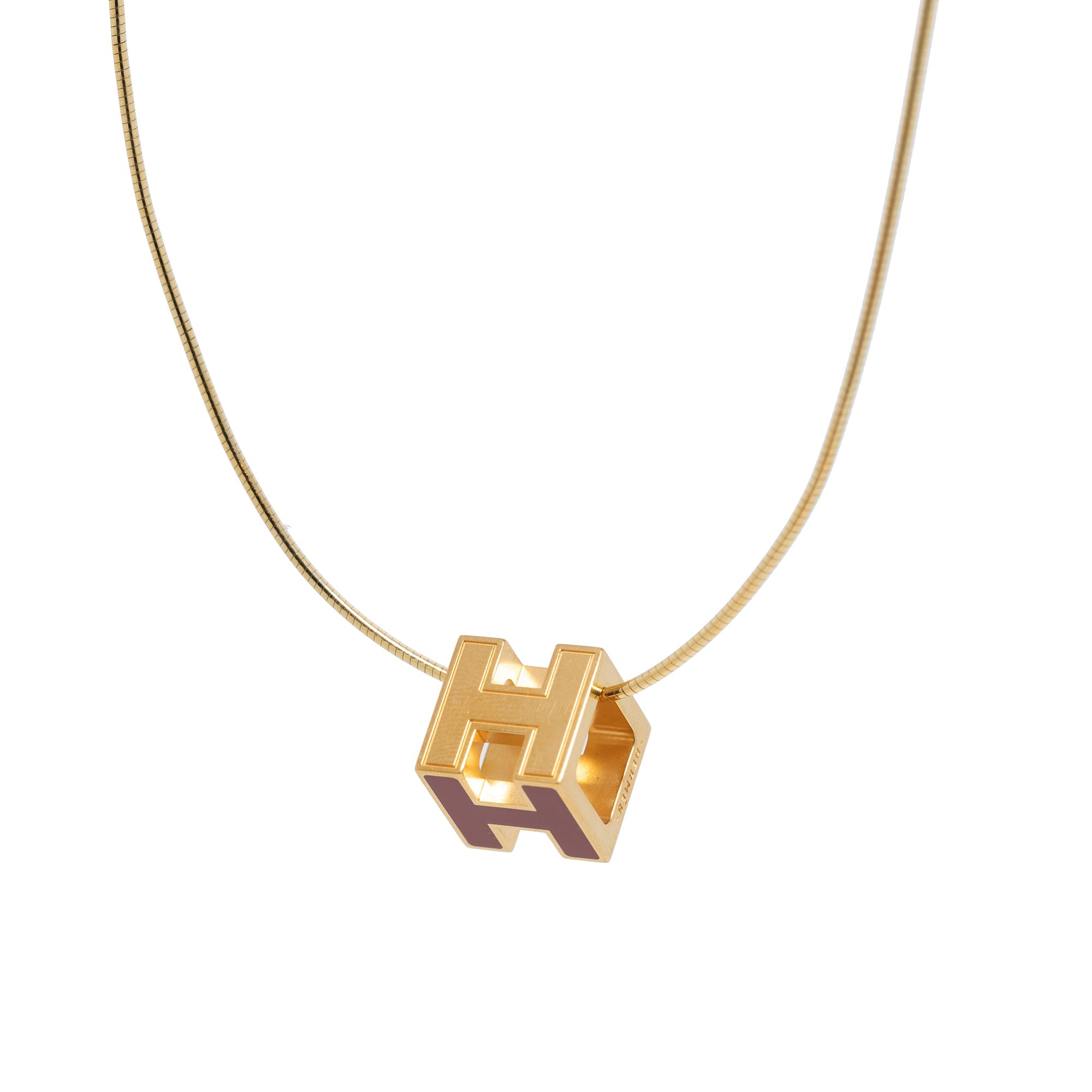 Hermes Cage d'H Pendant Necklace w/ Box
