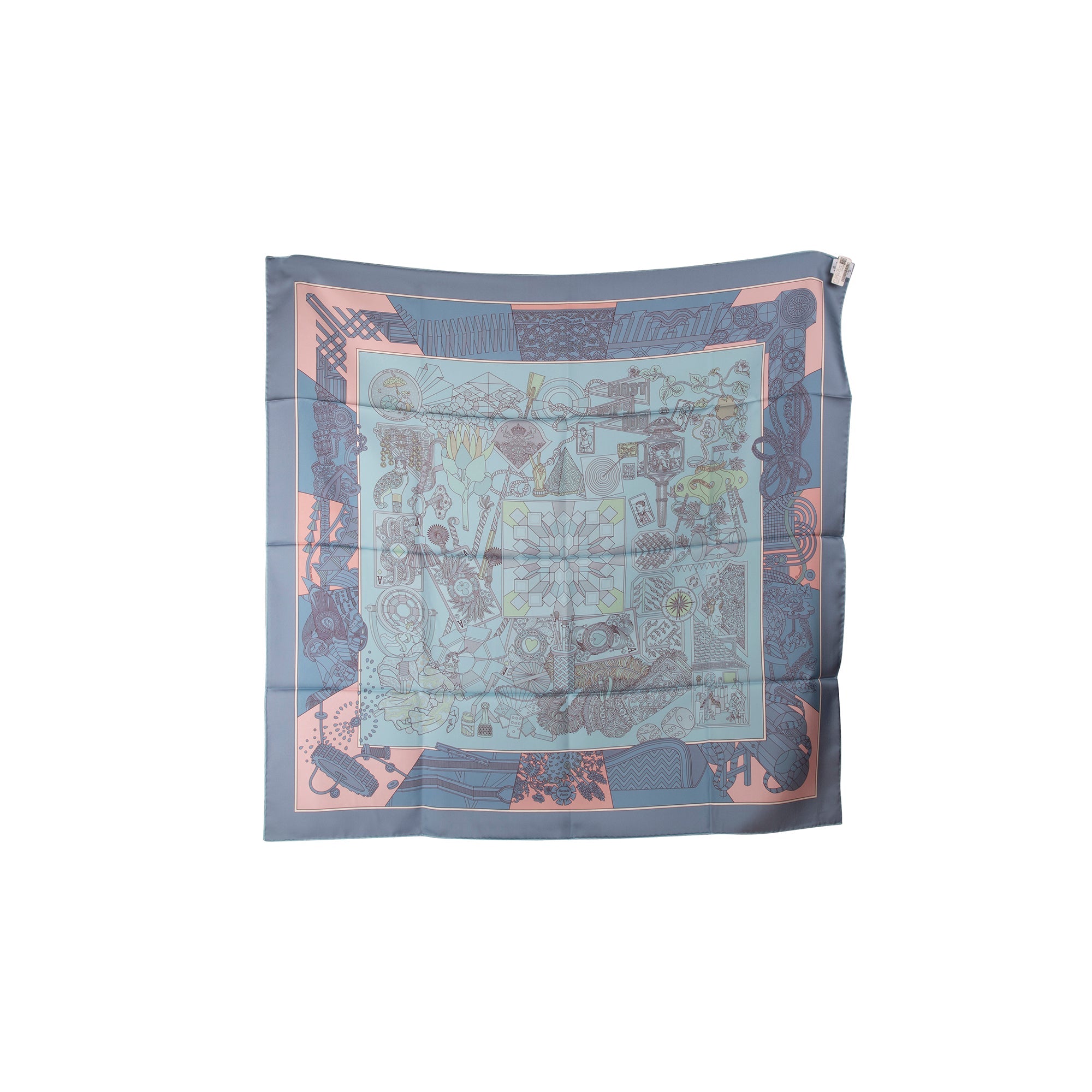 Hermes 'De L'Ombrelle Aux Duels Double Face' Silk Scarf w/ Box