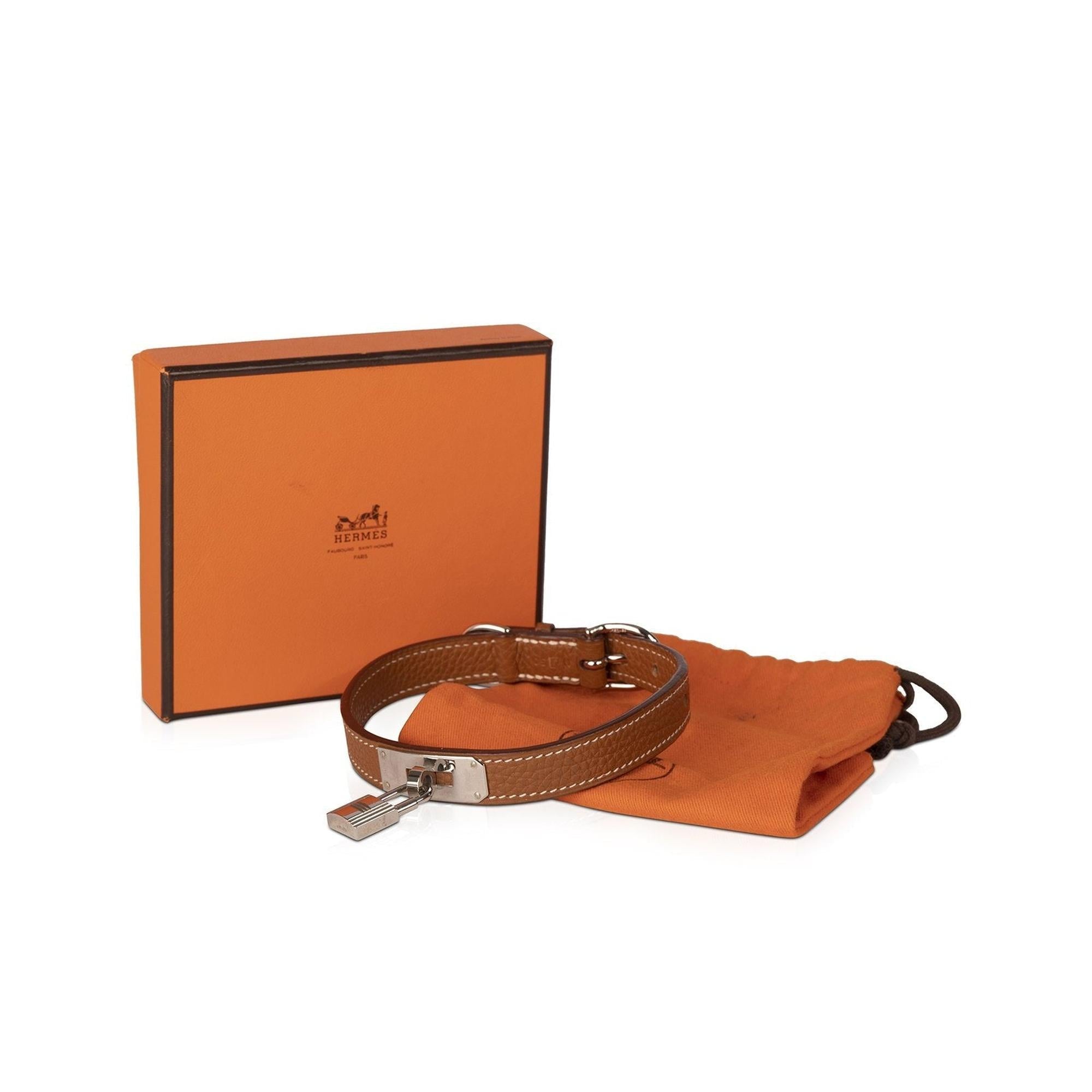 Hermes Epsom Leather Kelly Dog Collar w/ Box