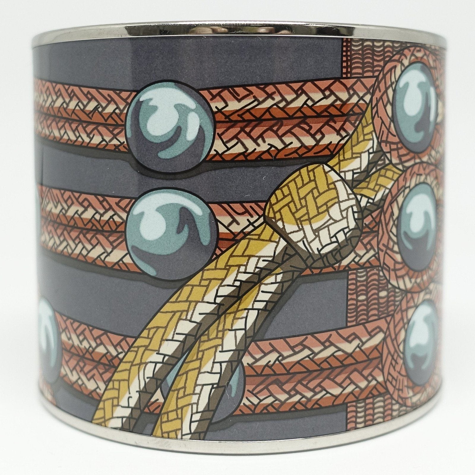 Hermes Extra Wide Enamel Bangle Bracelet