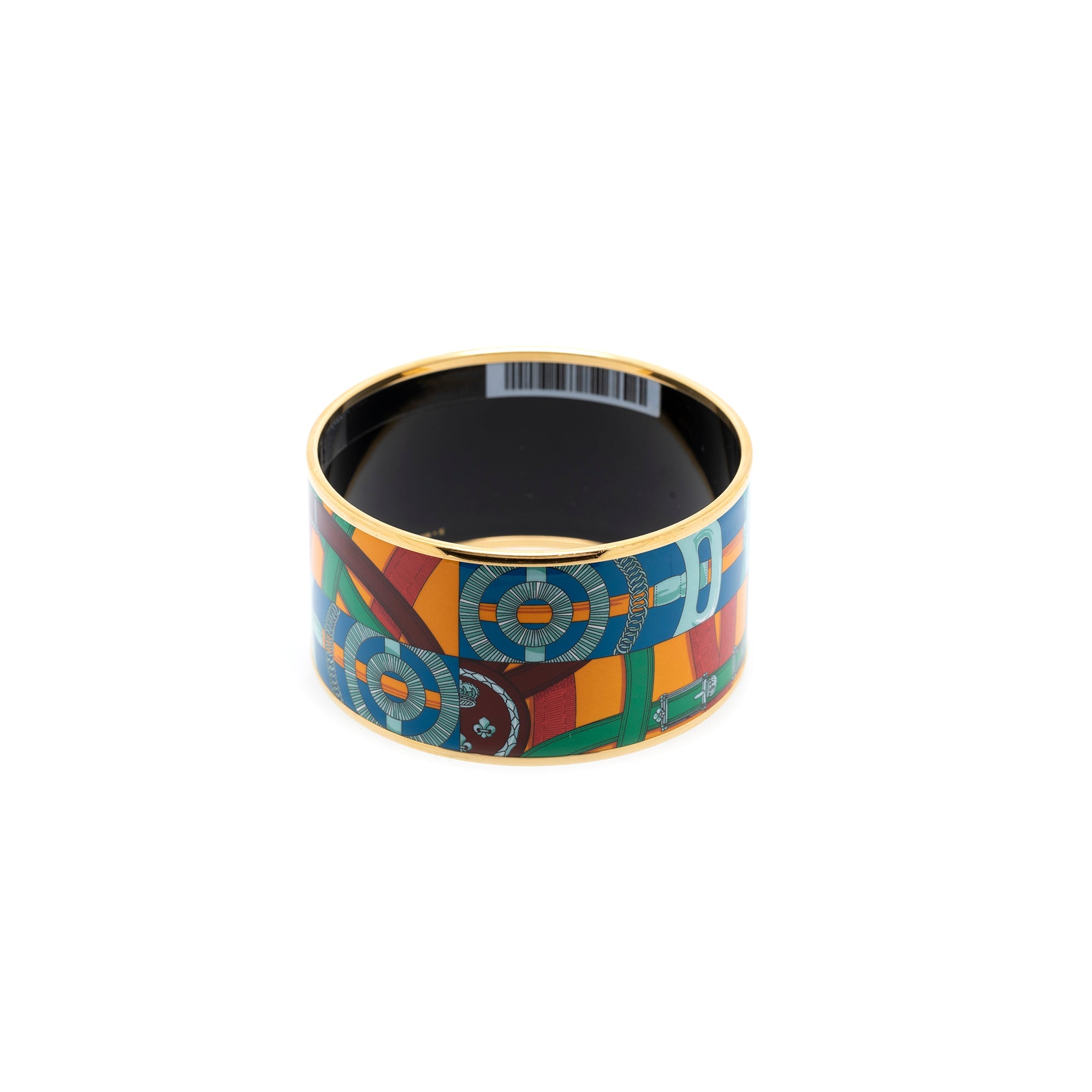 Hermes Extra Wide Enamel Bangle Bracelet