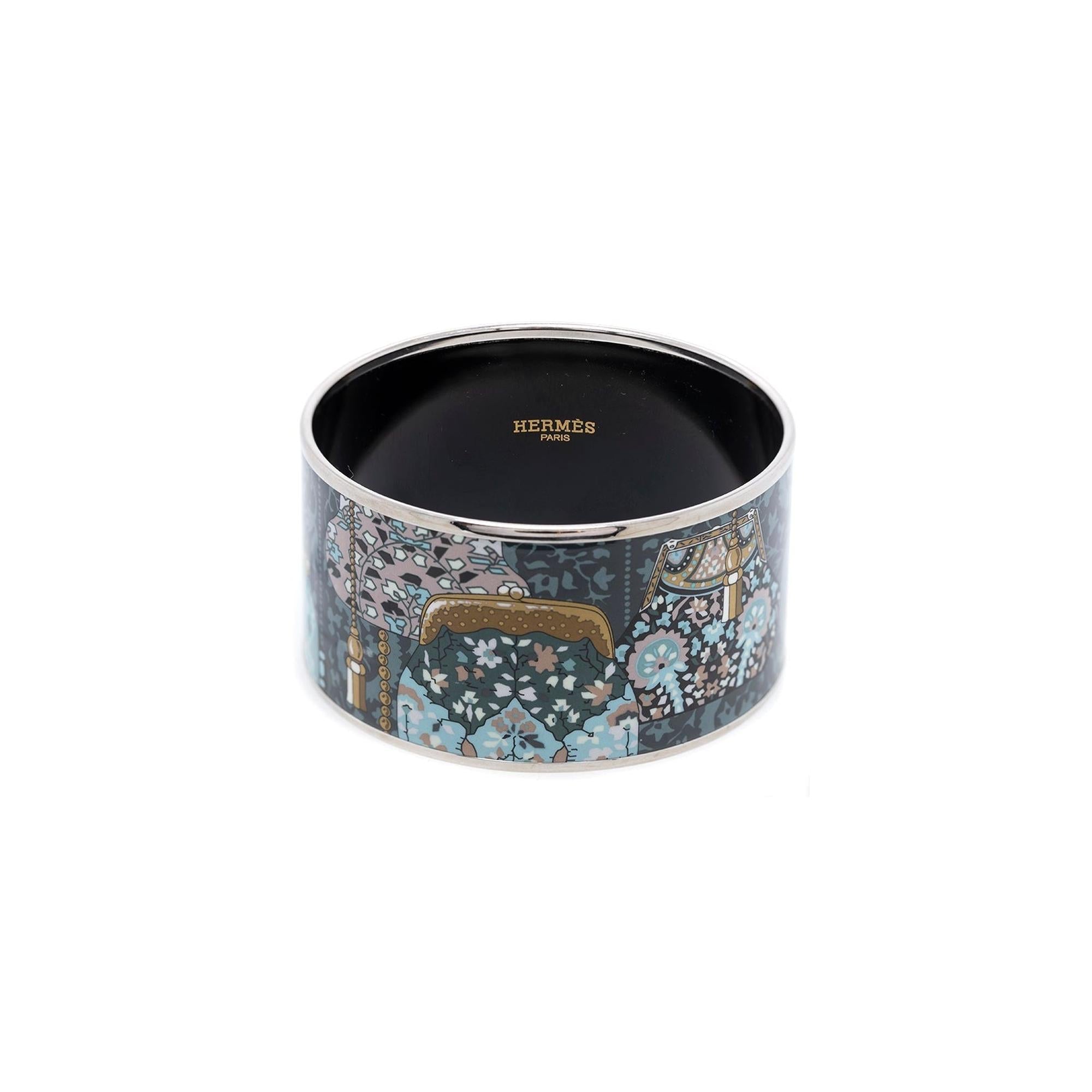 Hermes Extra Wide Enamel Bangle Bracelet