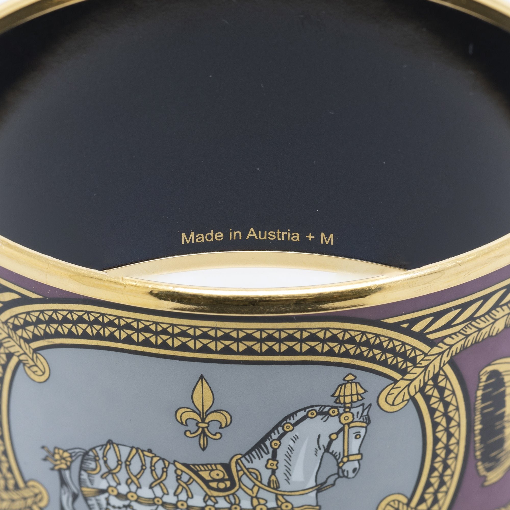 Hermes Grand Apparat Wide Enamel Bangle Bracelet