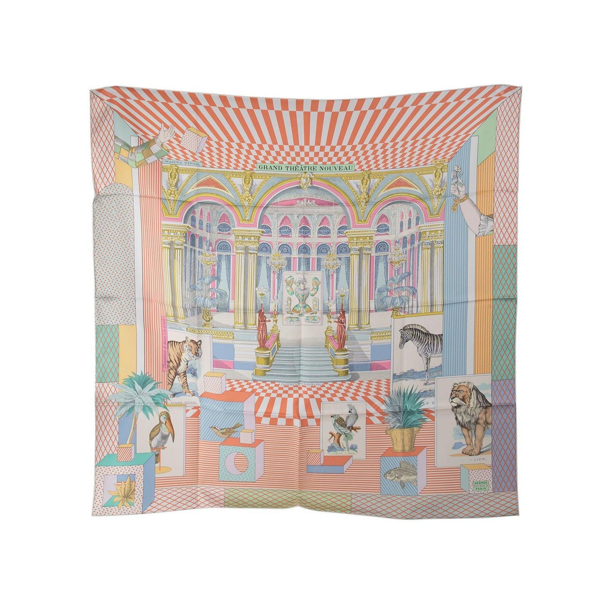 Hermes 'Grand Theatre Nouveau ' Silk Scarf w/ Box