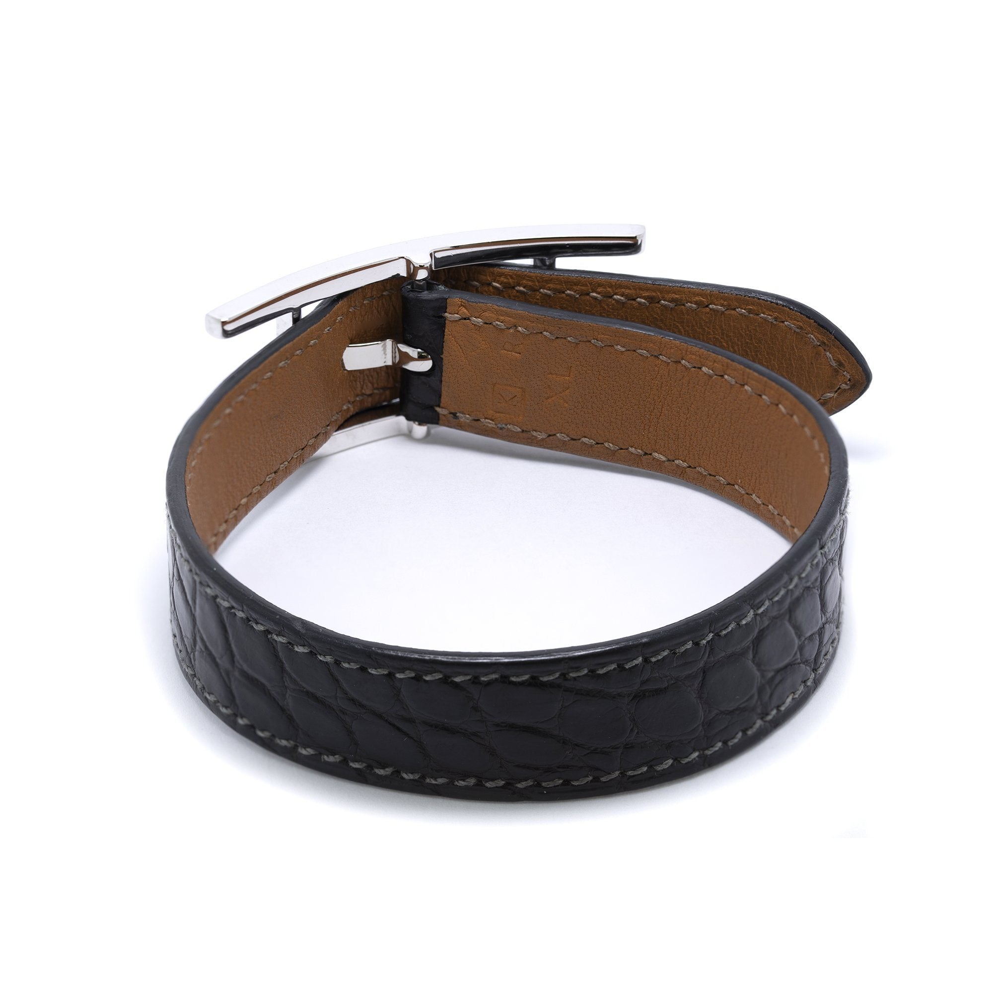 Hermes Matte Crocodile Hapi Bracelet w/ Box