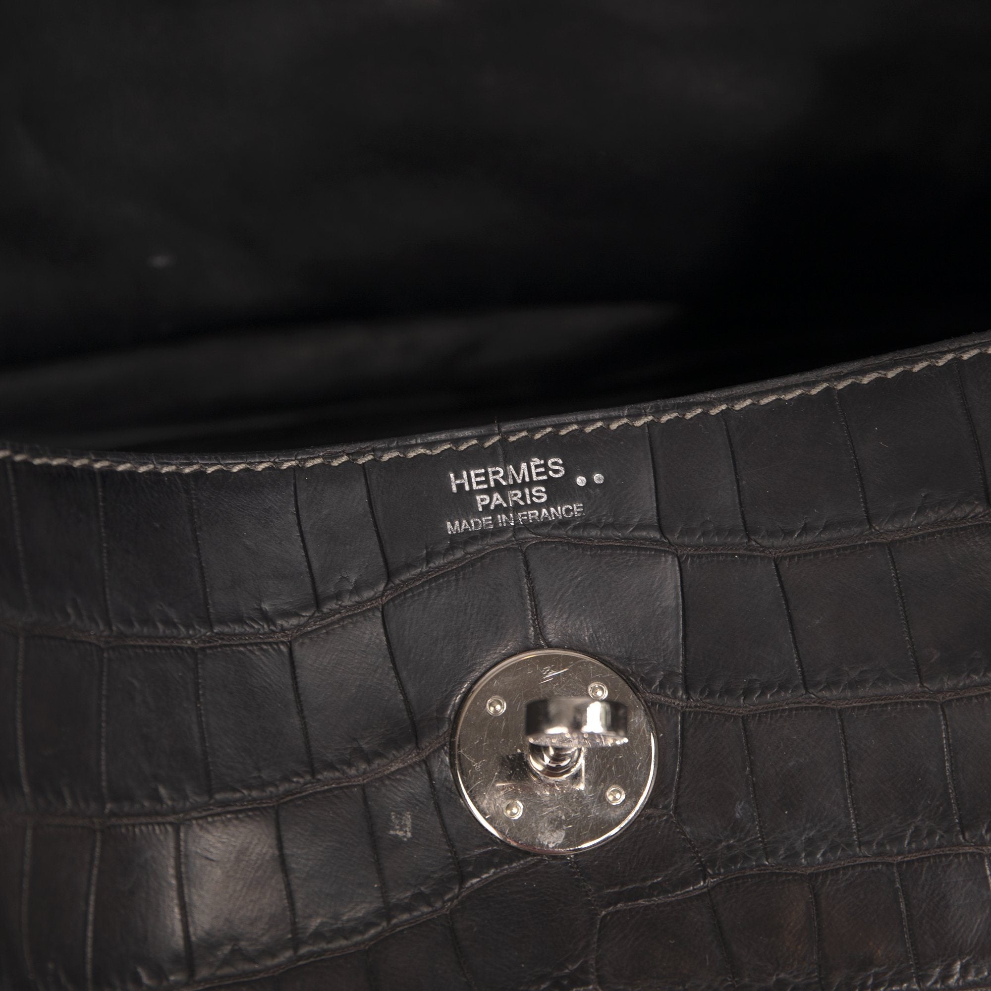 Hermes Matte Niloticus Crocodile Lindy 30
