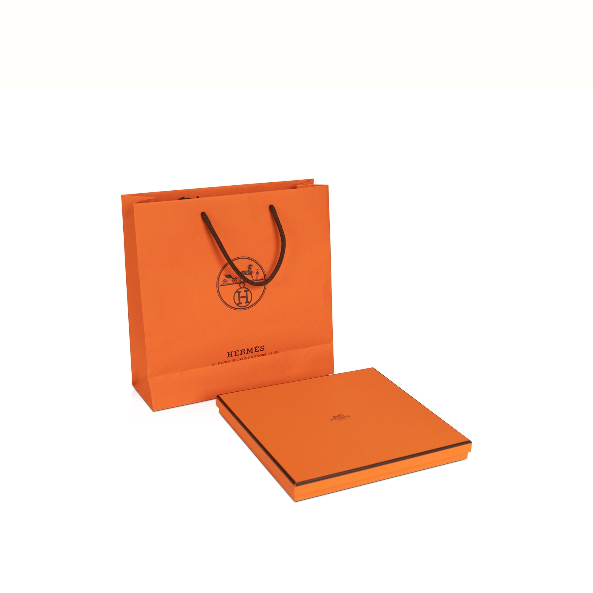 Hermes Mosaique Au 24 Platinum Square Plate w/ Box