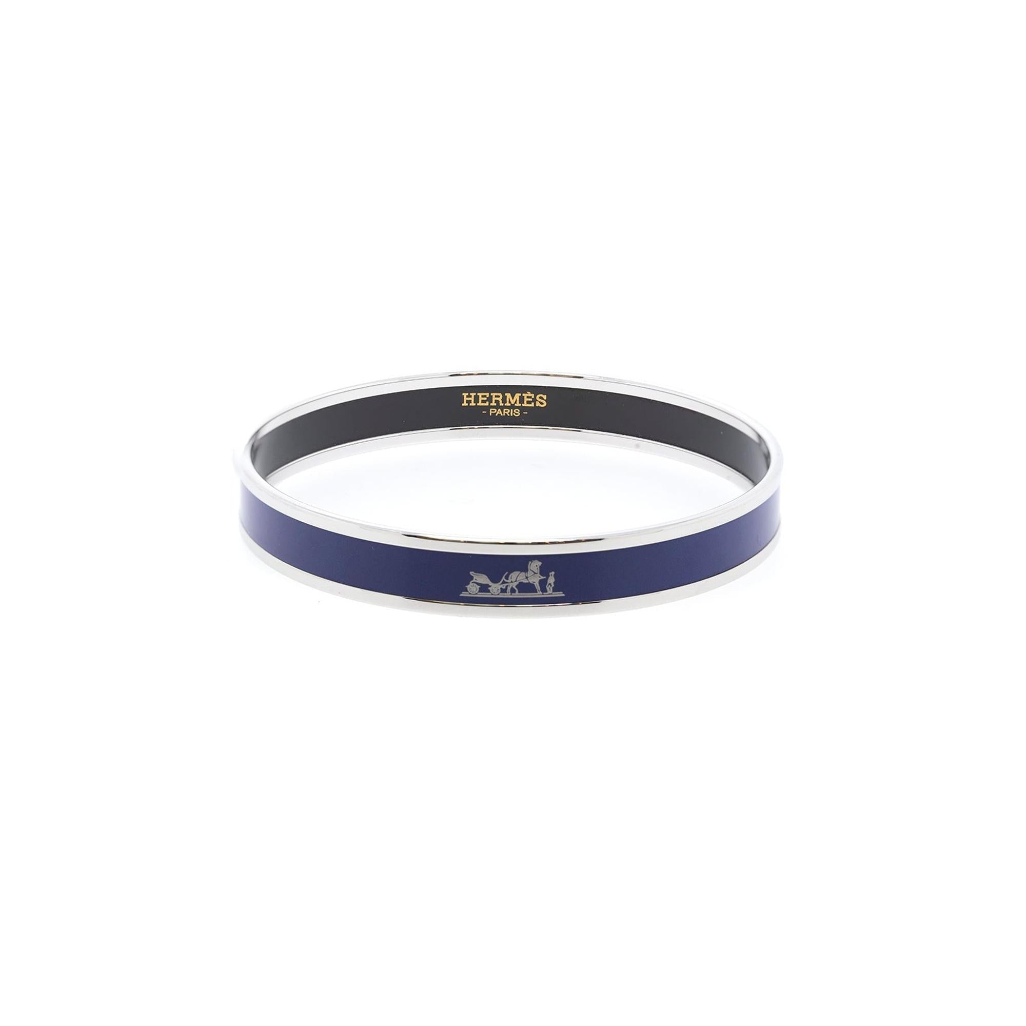 Hermes Narrow Enamel Bangle w/ Box