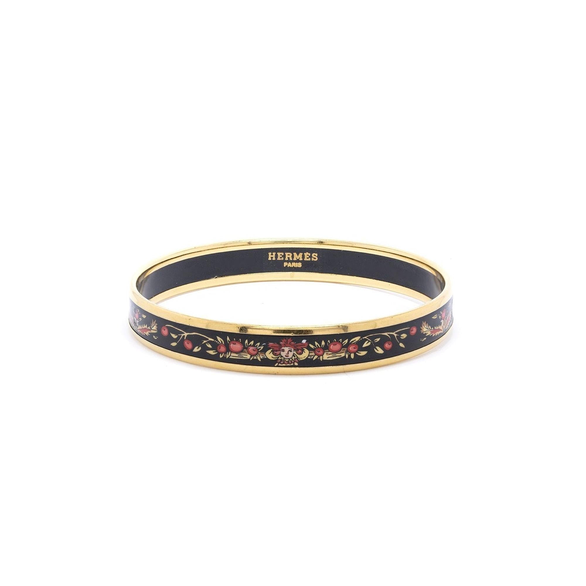 Hermes Narrow Enamel Bangle