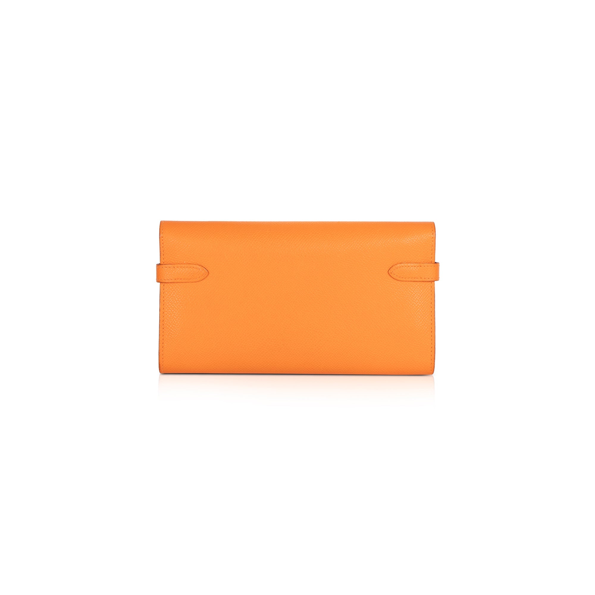 Hermes Orange Epsom Classic Kelly Wallet w/ Box