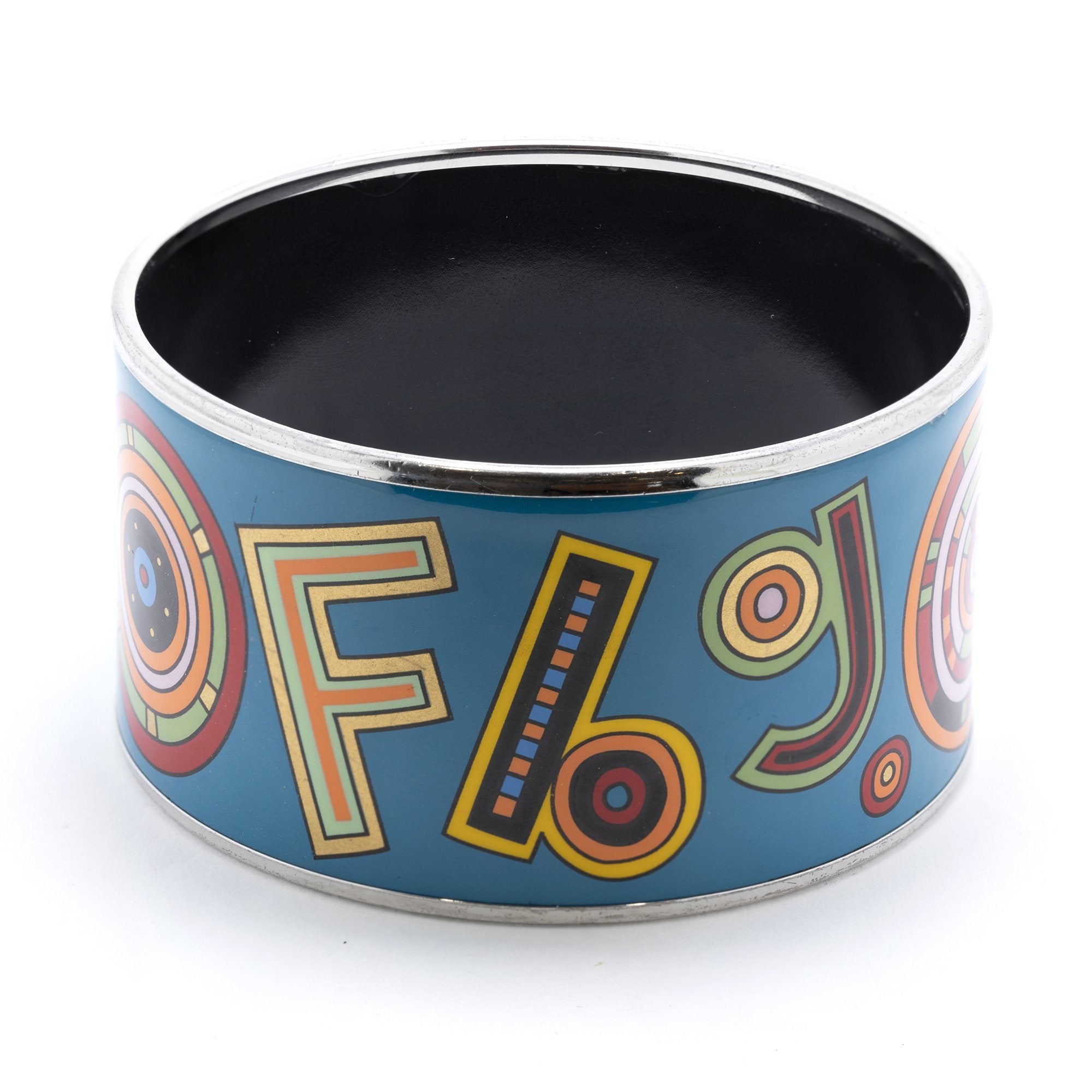Hermes Paris 24 Wide Enamel Bangle Bracelet