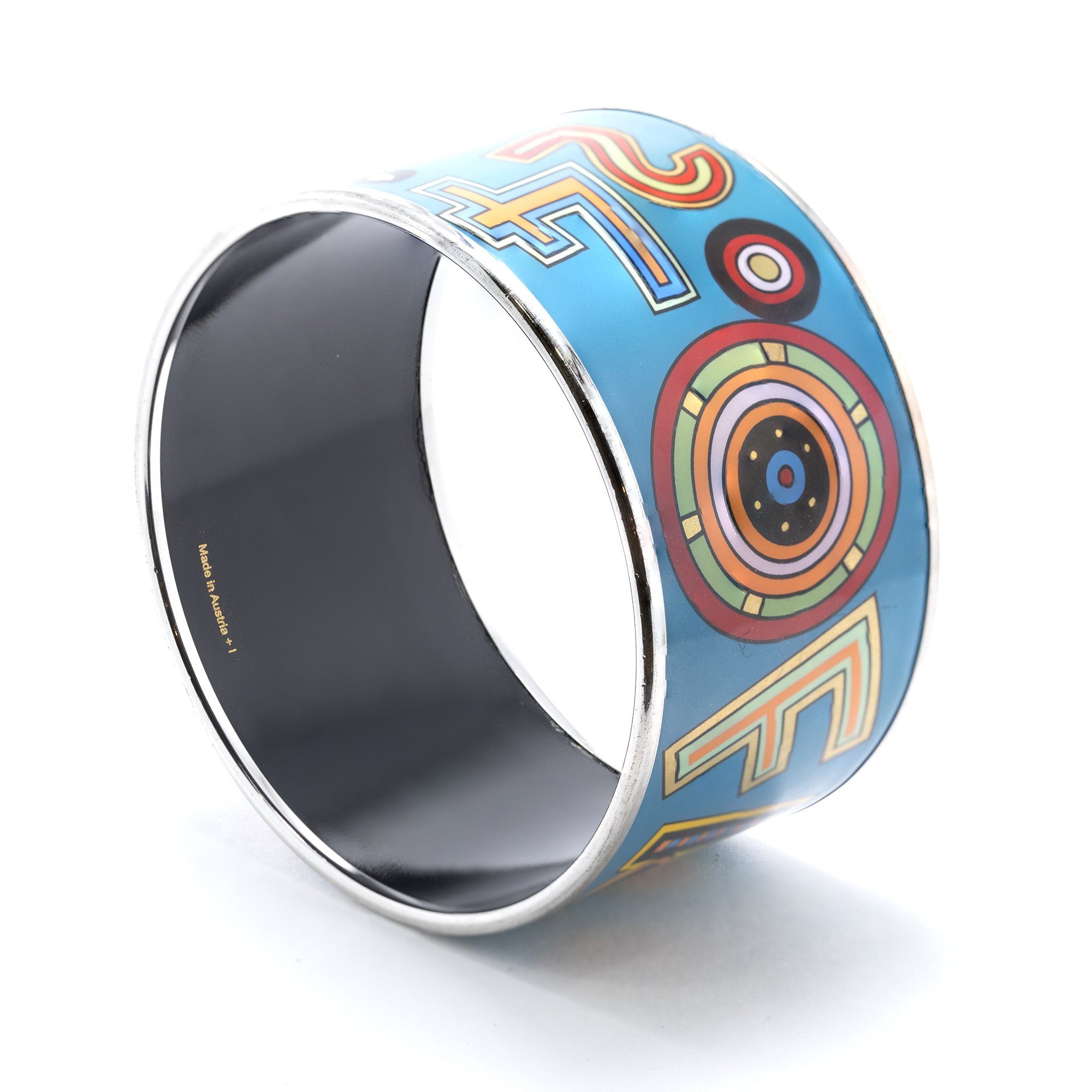 Hermes Paris 24 Wide Enamel Bangle Bracelet