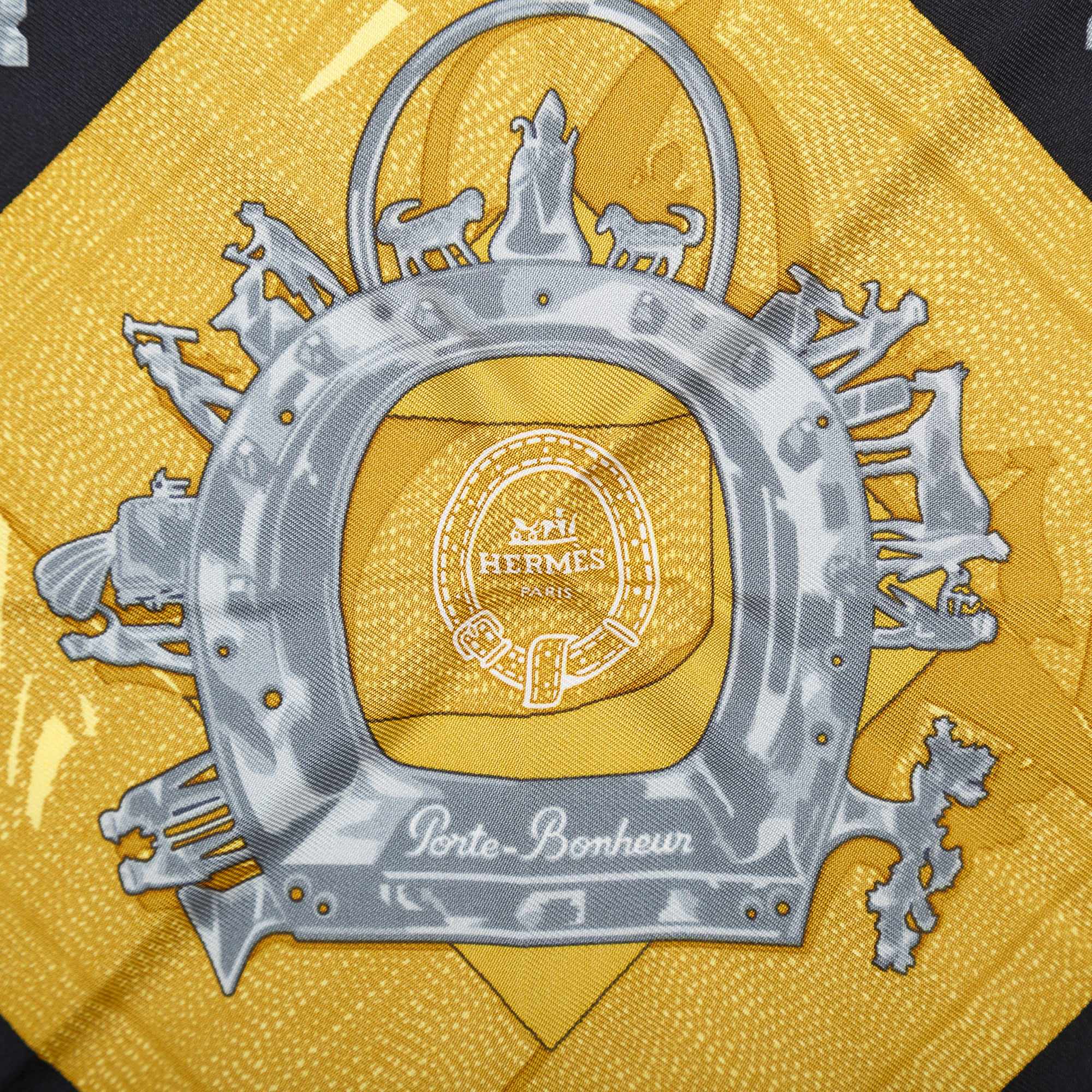 Hermes 'Porte-Bonheuer' Silk Scarf w/ Box