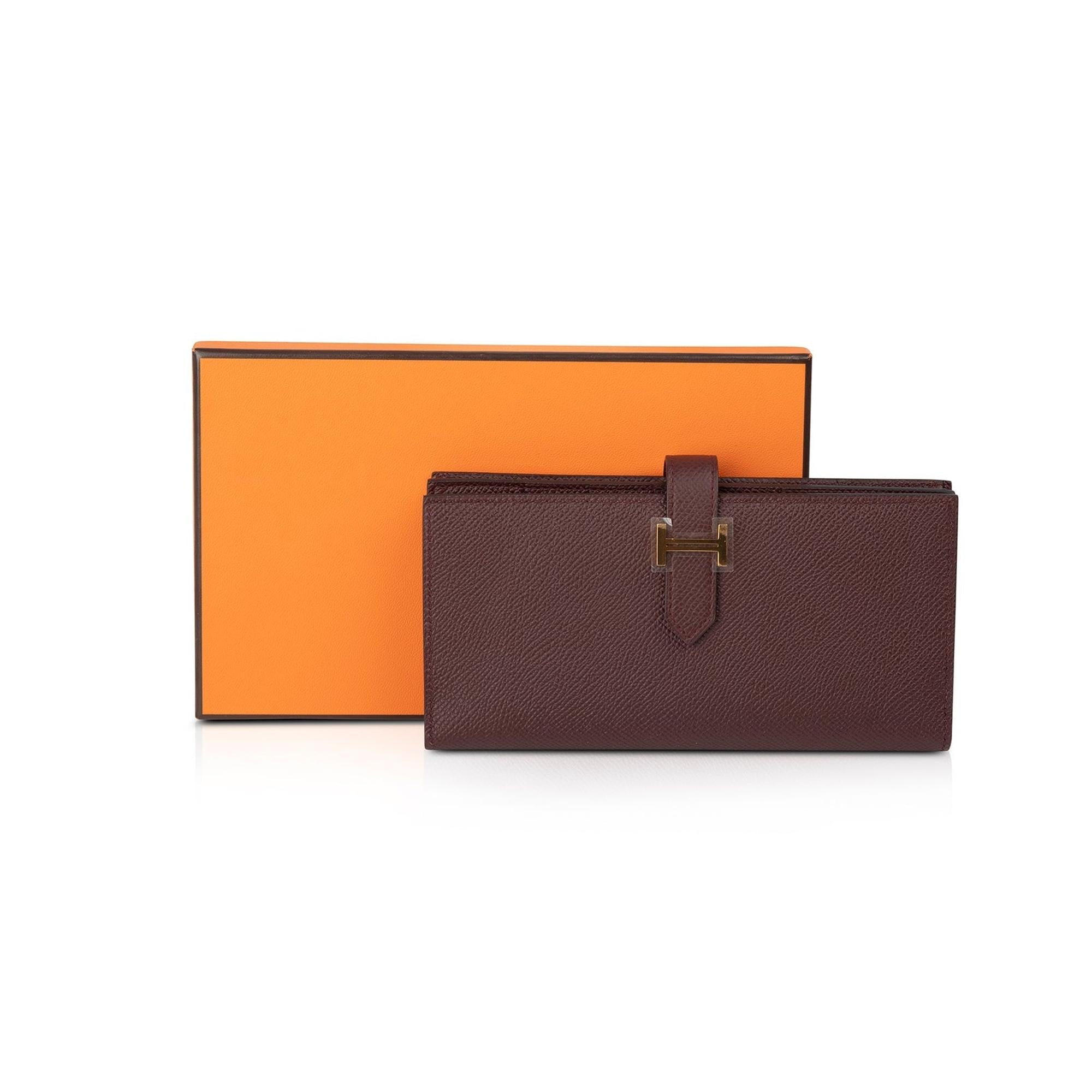 Hermes Portefeuille Bearn Soufflet Wallet w/ Box