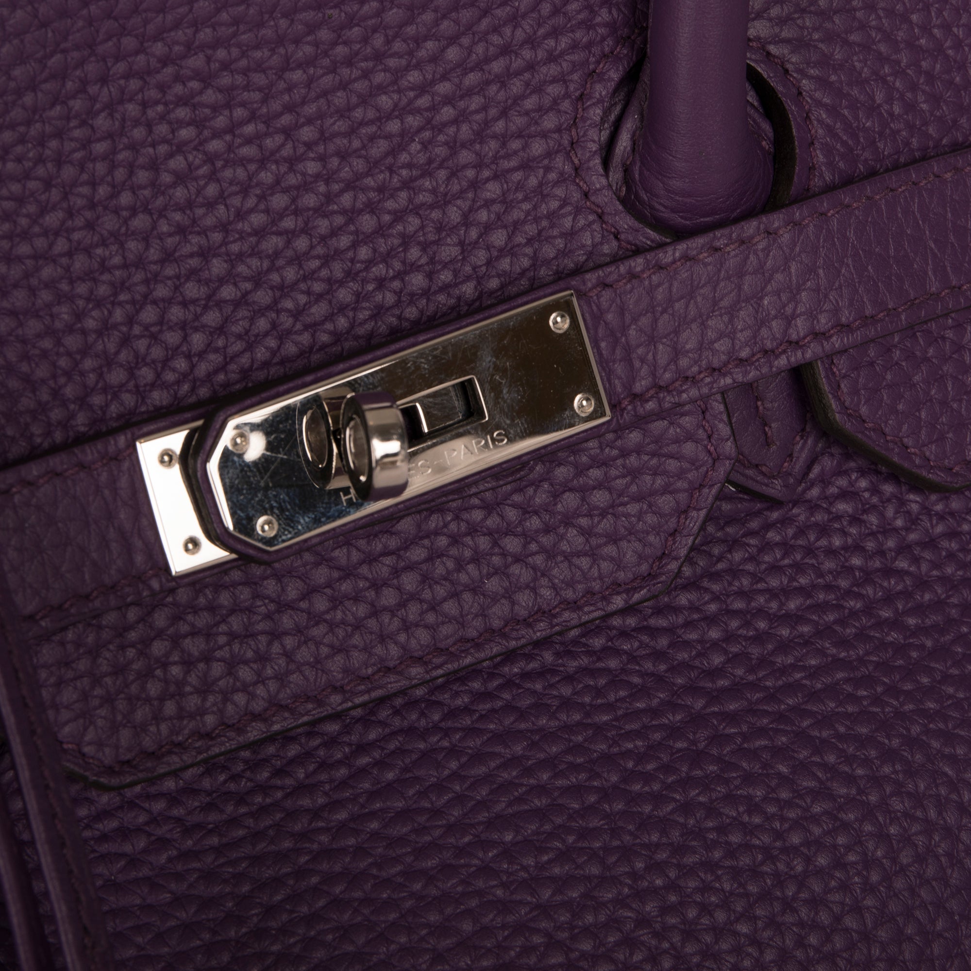 Hermes Purple Clemence Birkin 35