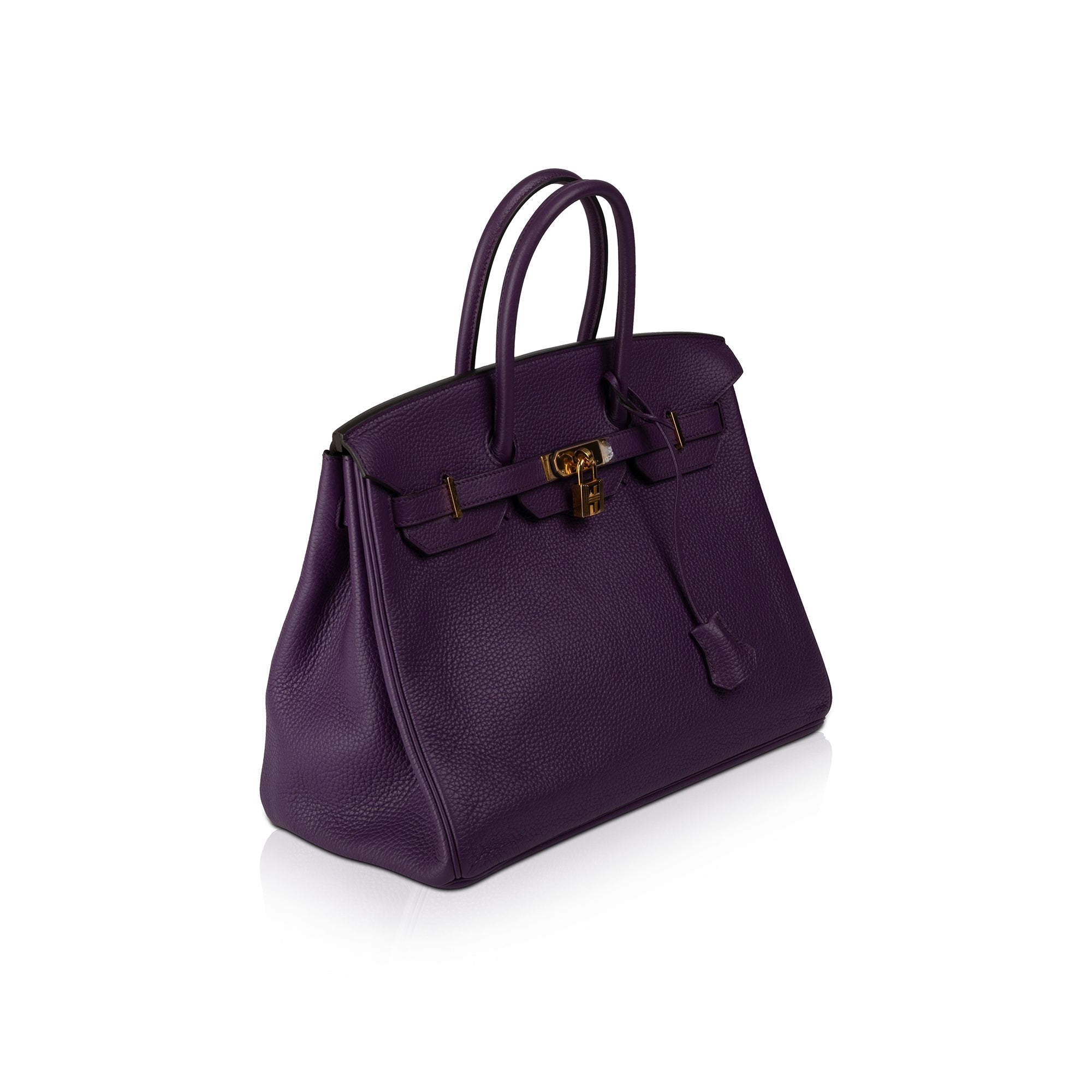 Hermes Purple Clemence Birkin 35 w/ Box