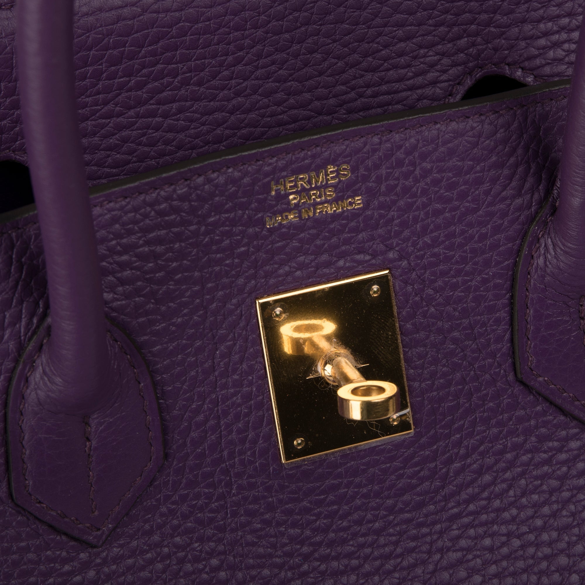 Hermes Purple Clemence Birkin 35 w/ Box
