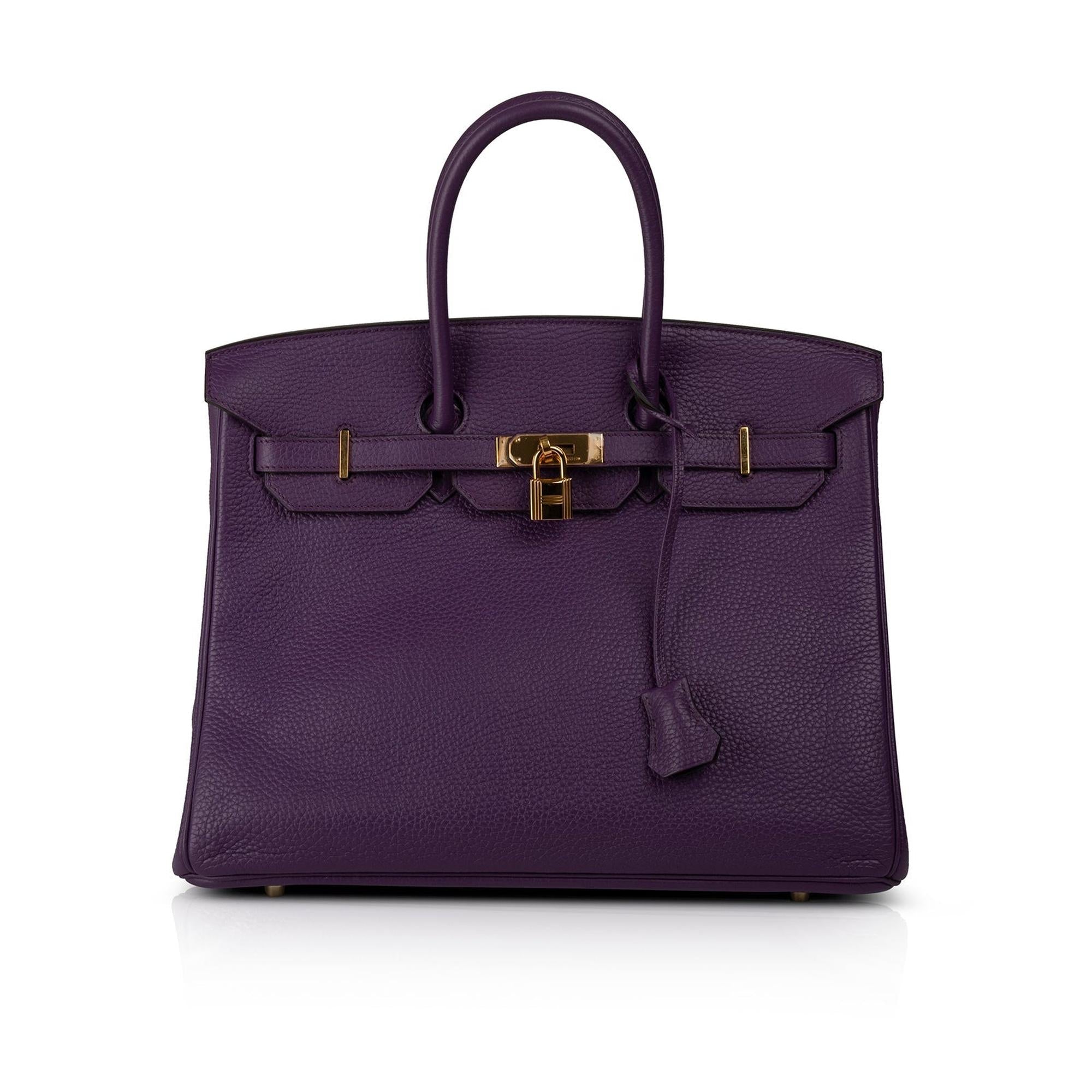 Hermes Purple Clemence Birkin 35 w/ Box