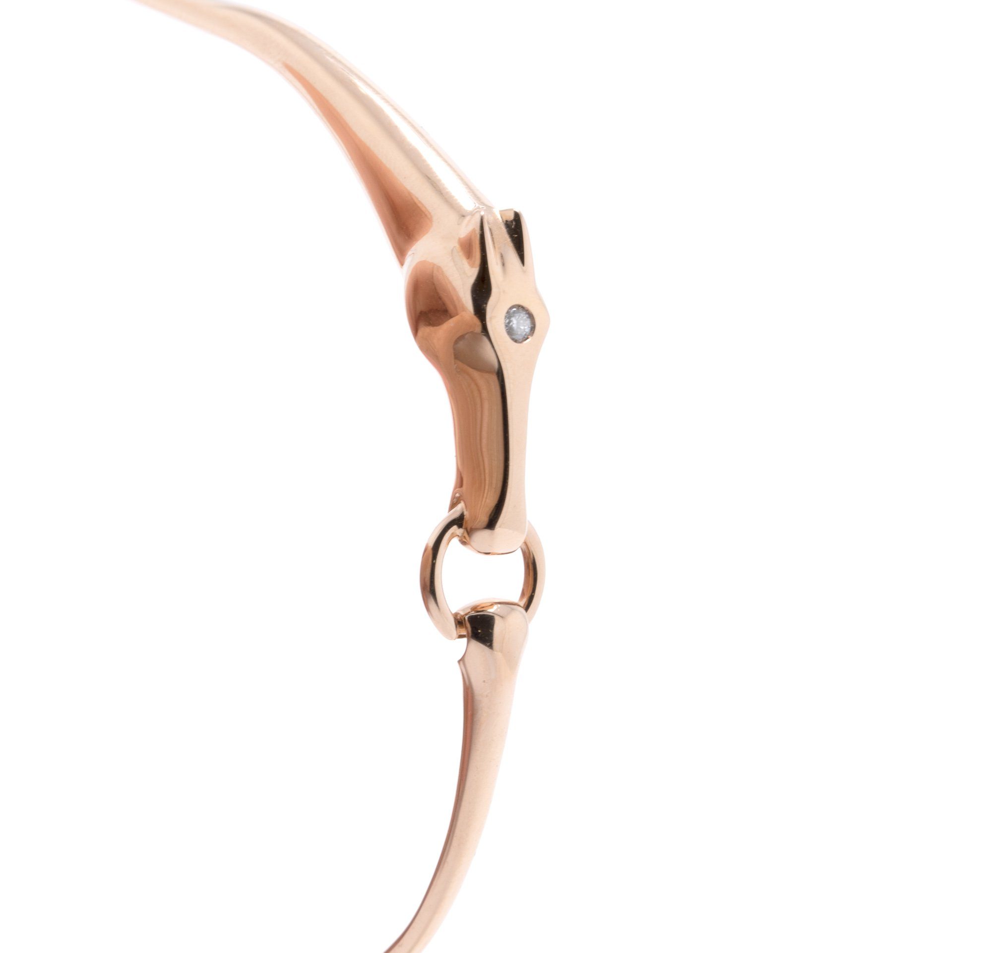 Hermes Rose Gold & Diamond Galop Bangle Bracelet