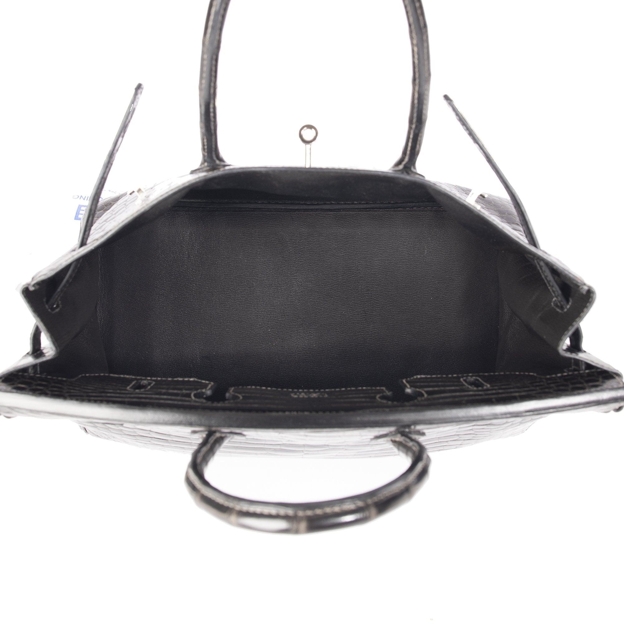 Hermes Shiny Graphite Porosus Crocodile Birkin 35