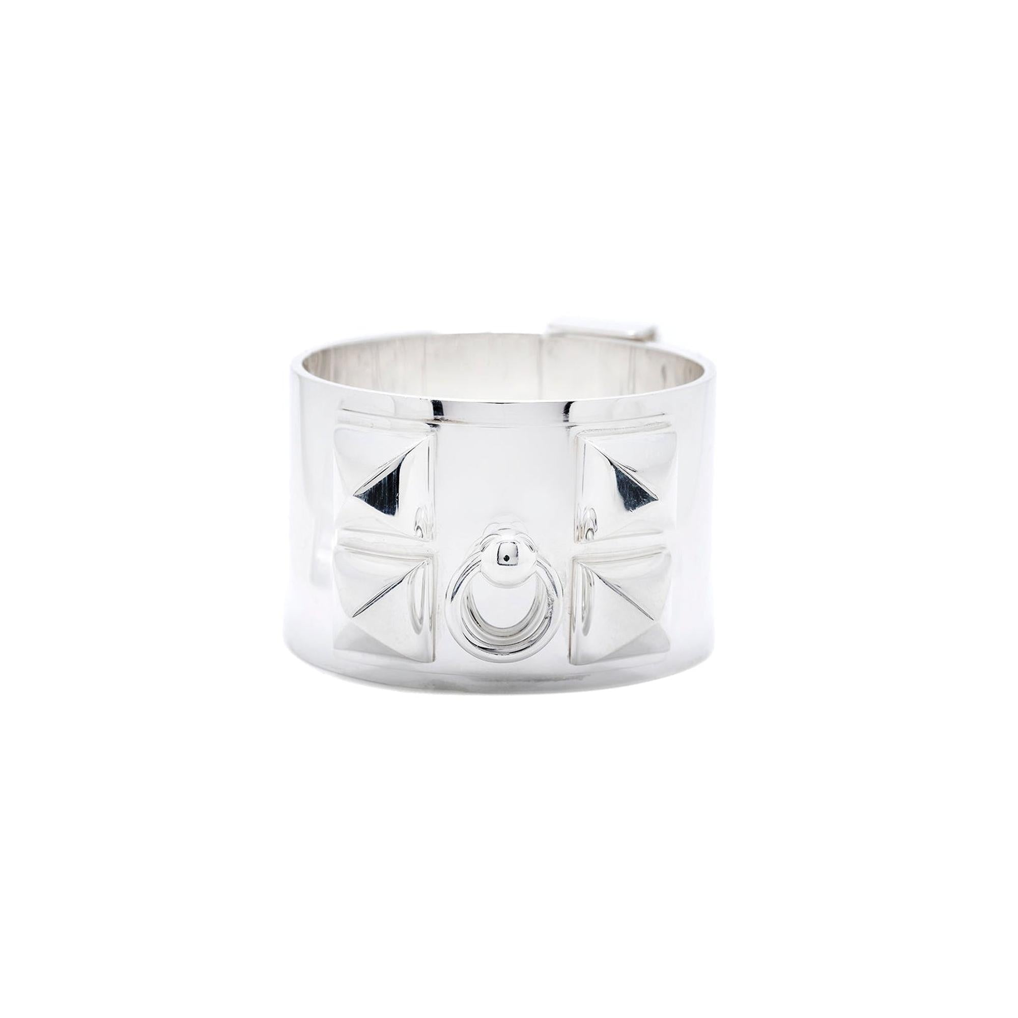 Hermes Sterling Silver Collier de Chien Bracelet