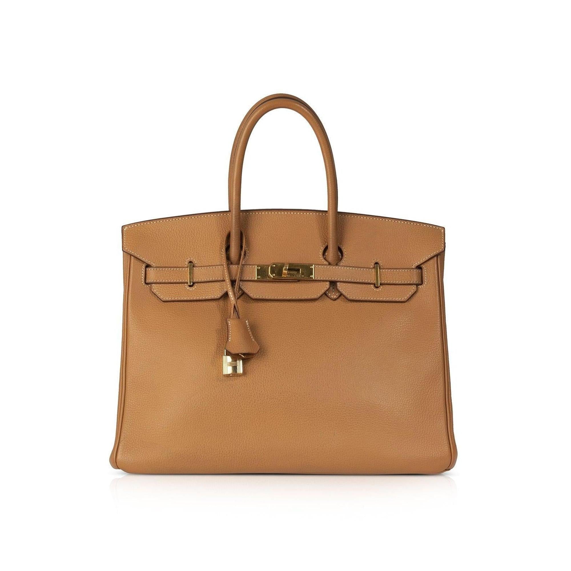 Hermes Tan Clemence Birkin 35