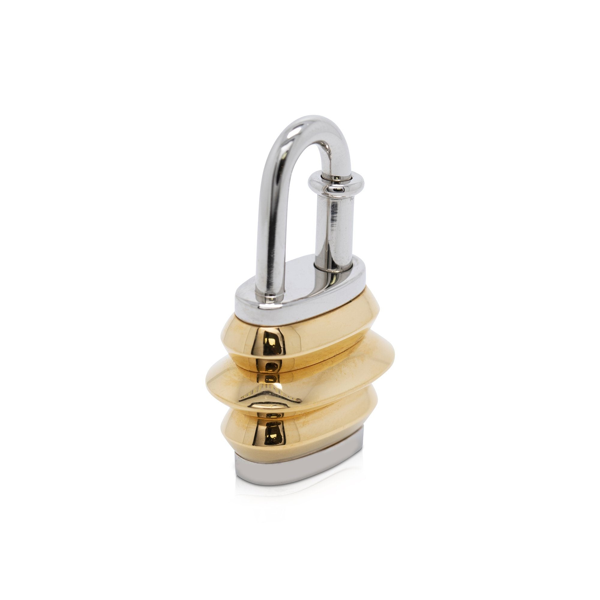Hermes Two-Tone Lantern Cadena Lock Charm w/ Box
