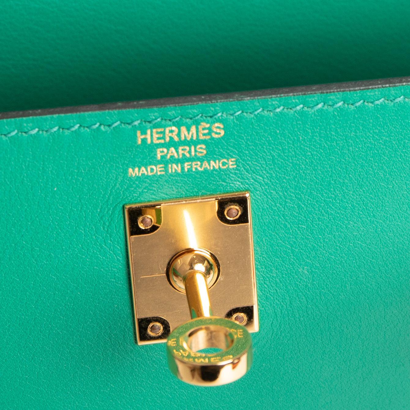 Hermes Vert Vertigo Swift Kelly II Retourne 25 w/ Box & Receipt