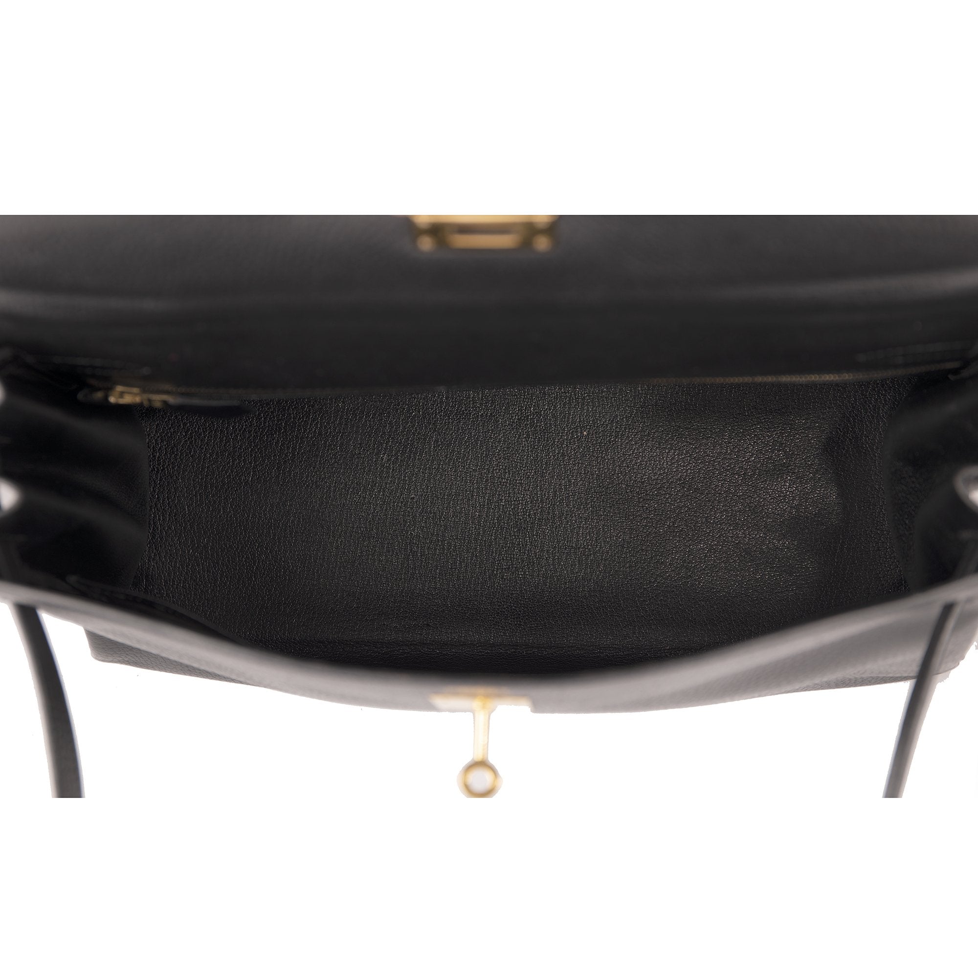 Hermes Vintage Black Clemence Kelly Retourne 35