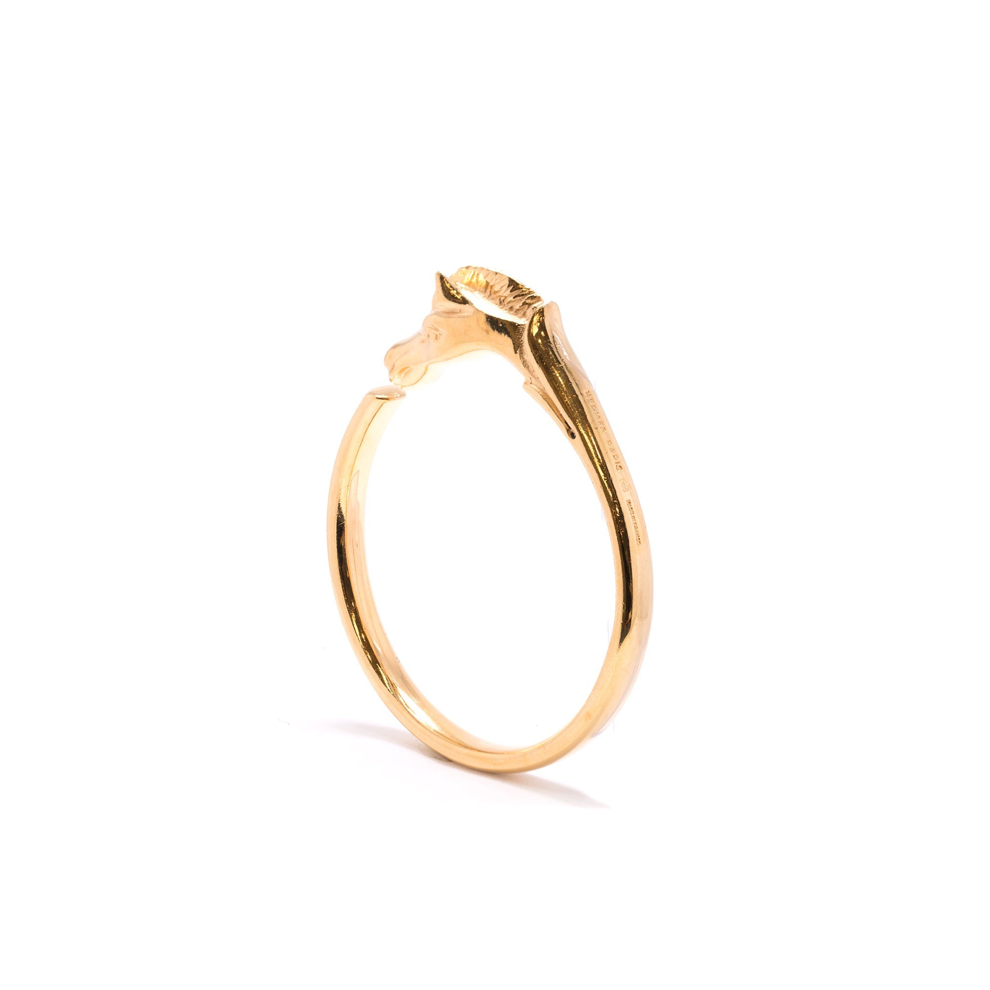 Hermes Vintage Gold Plated Horse Bangle Bracelet