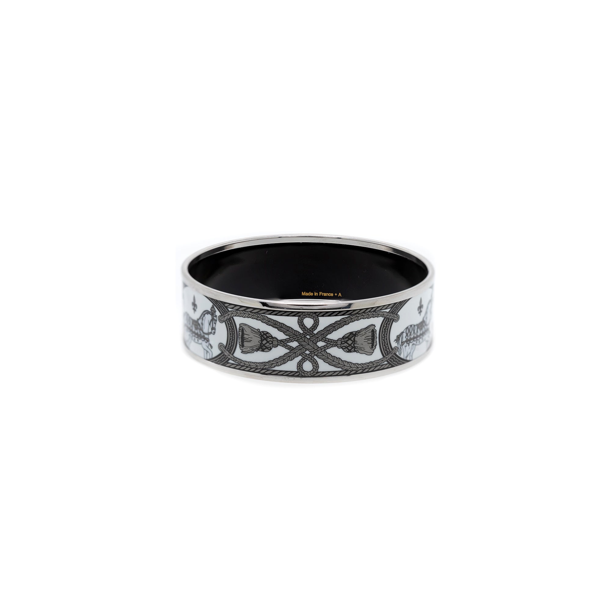 Hermes Wide Enamel Bangle Bracelet