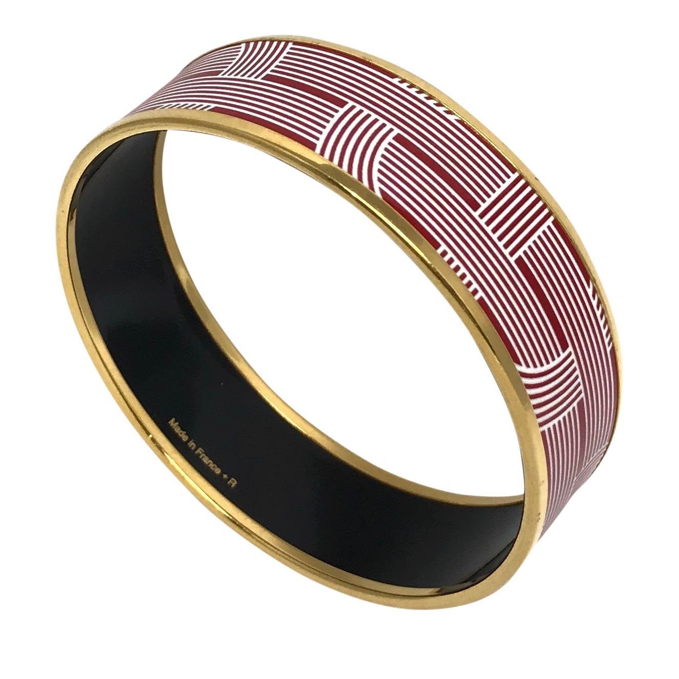 Hermes Wide Enamel Bangle Bracelet