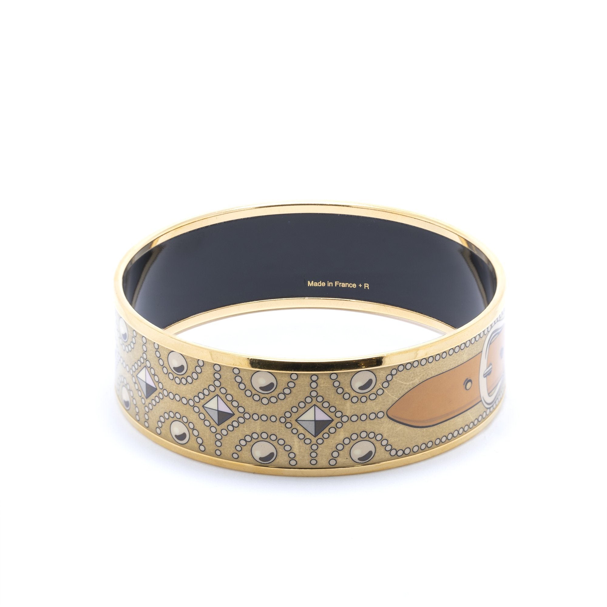 Hermes Wide Enamel Bangle Bracelet