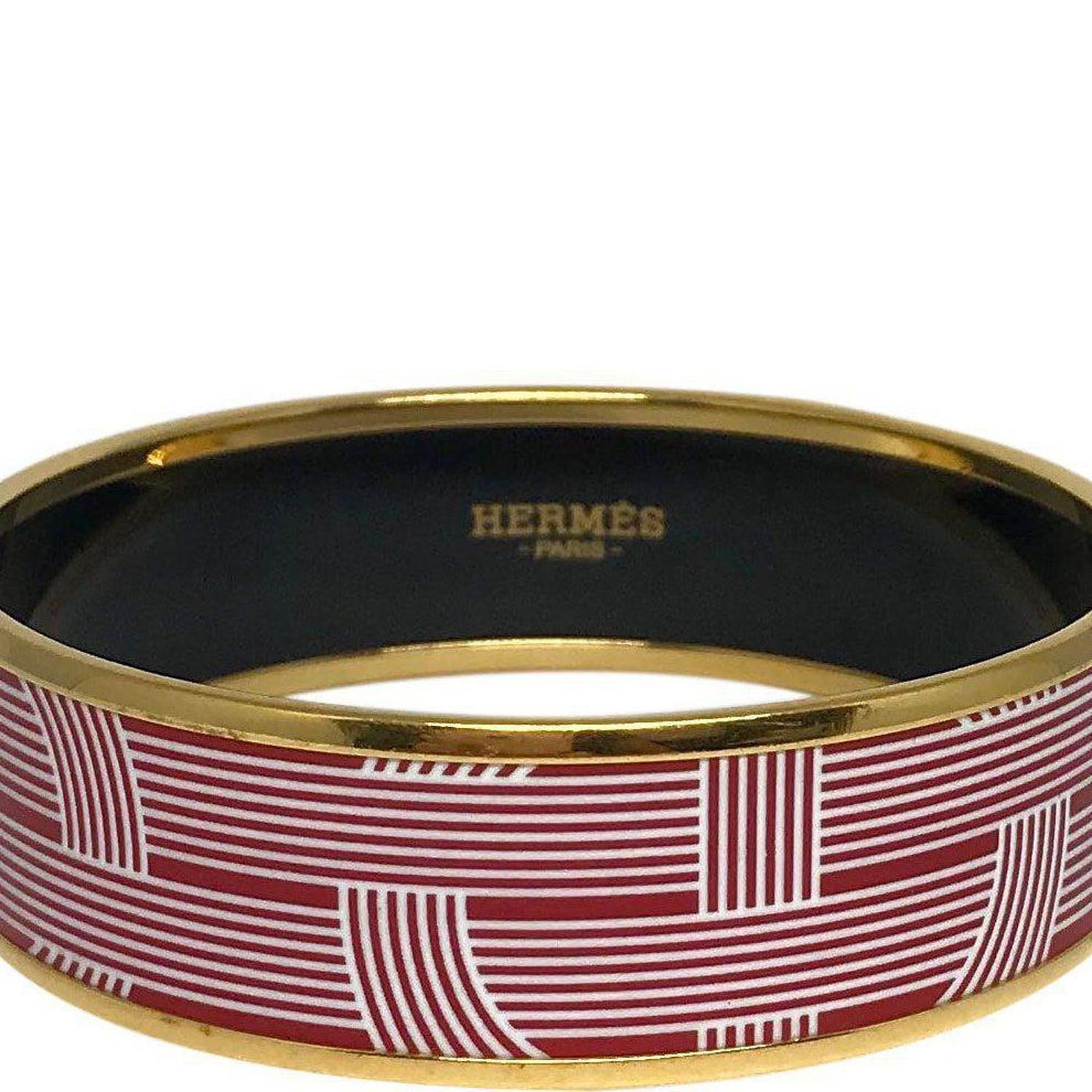 Hermes Wide Enamel Bangle Bracelet