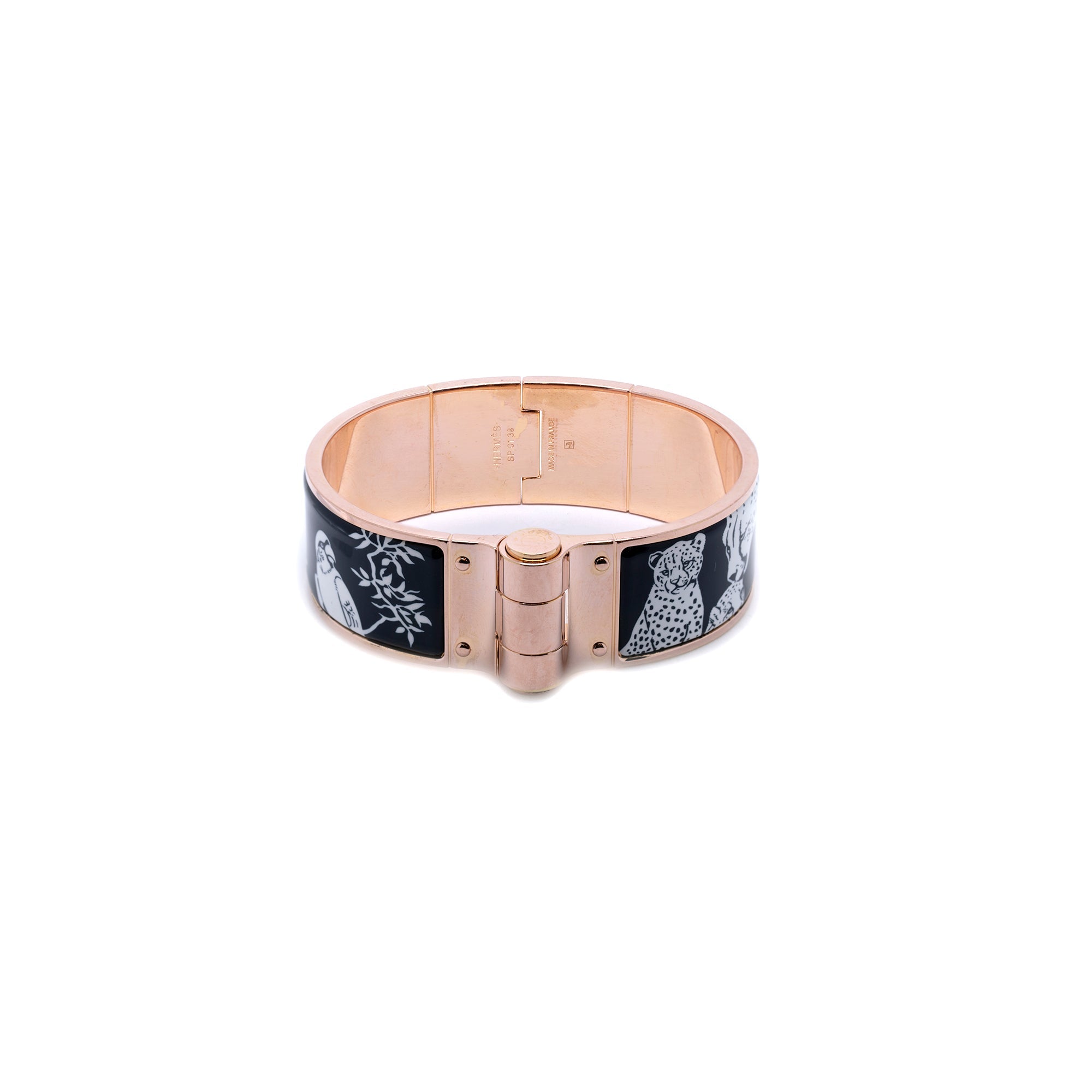 Hermes Wide Hinged Enamel Bracelet